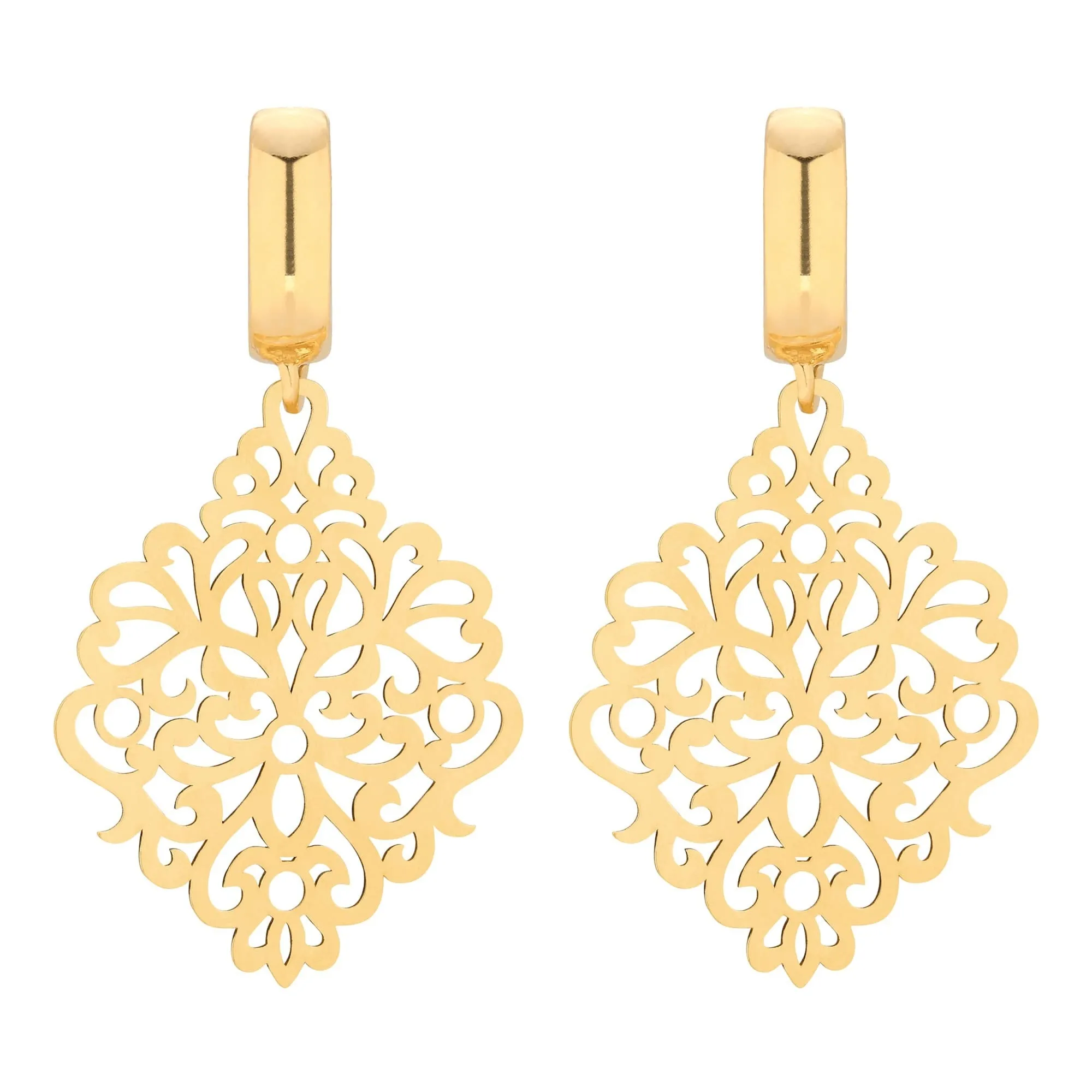 Złote kolczyki z dużą rozetką