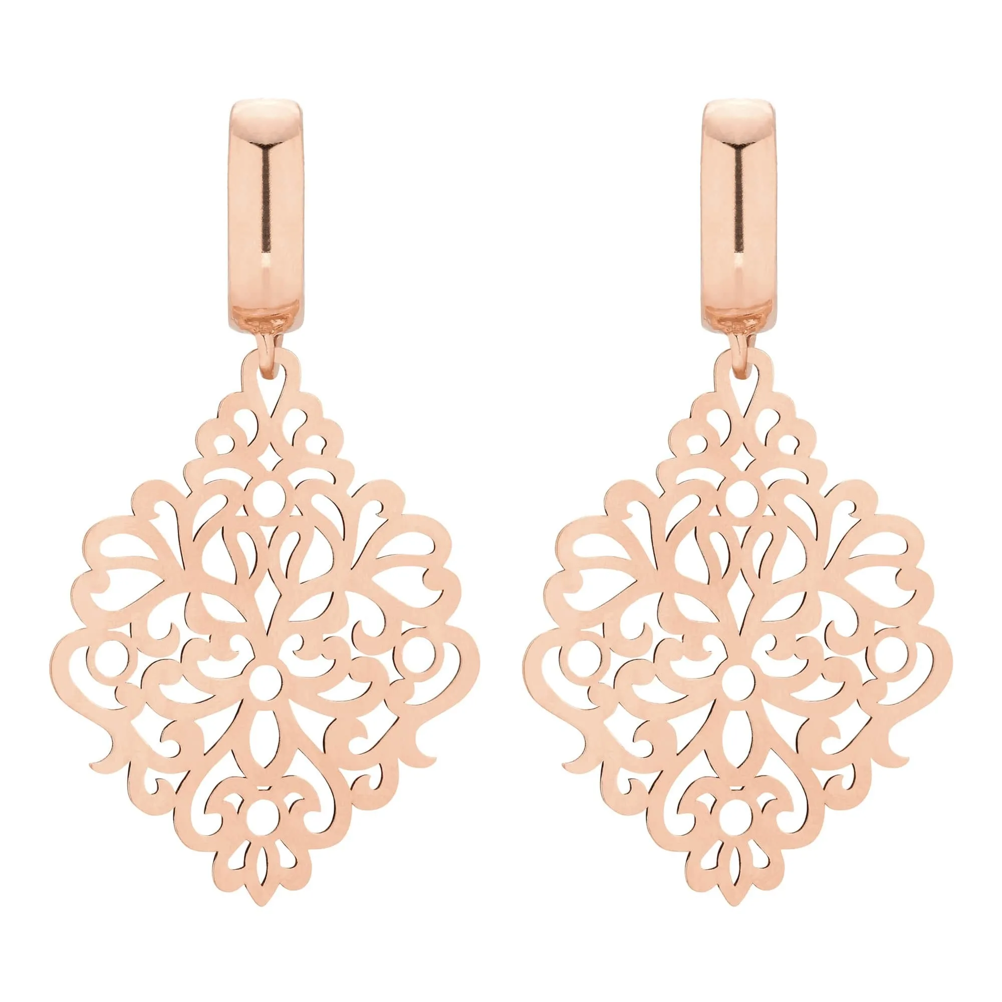 Kolczyki z różowego złota z rozetką