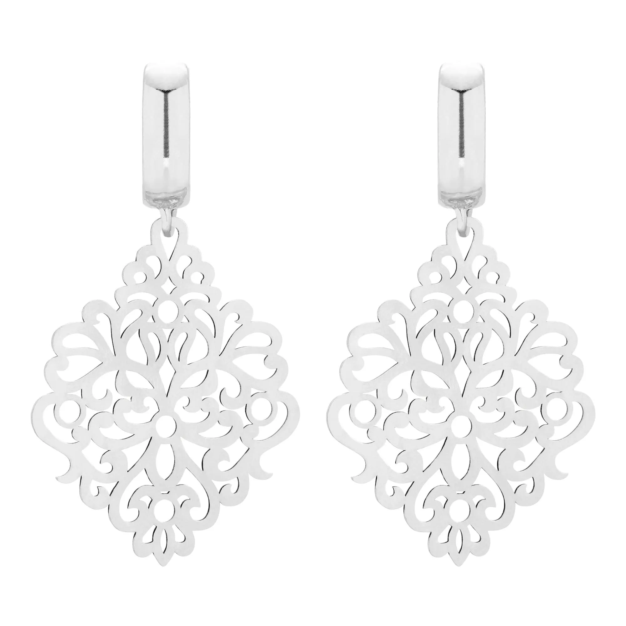 Srebrne kolczyki z dużą rozetką