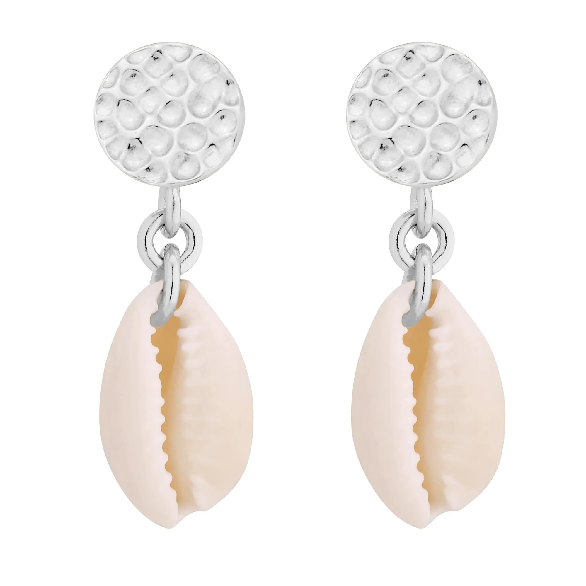 Srebrne kolczyki z muszelkami