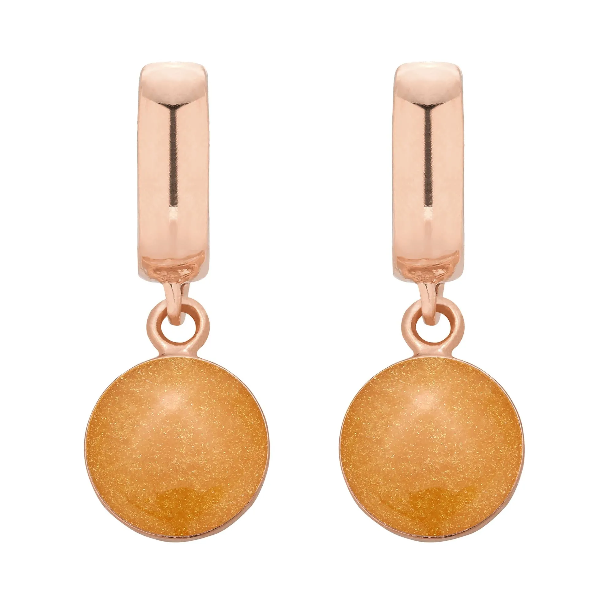 Kolczyki ze złotą żywicą z różowego złota