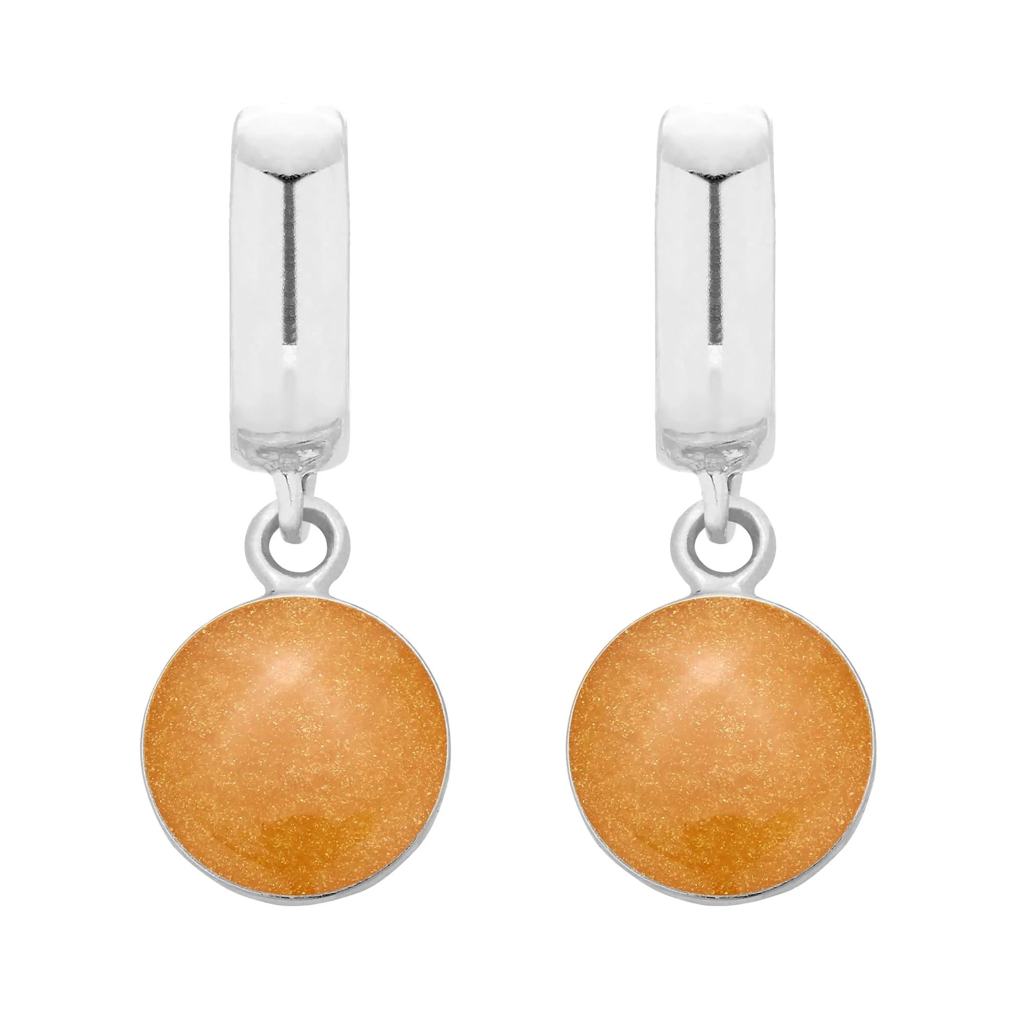 Srebrne kolczyki ze złotą żywicą