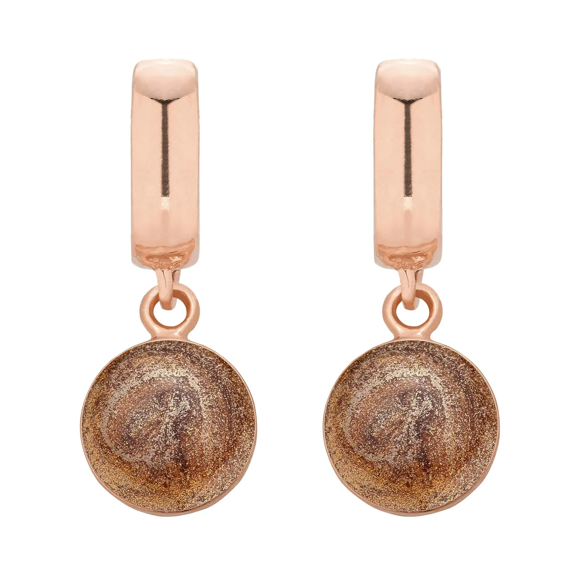 Kolczyki z brązową żywicą z różowego złota