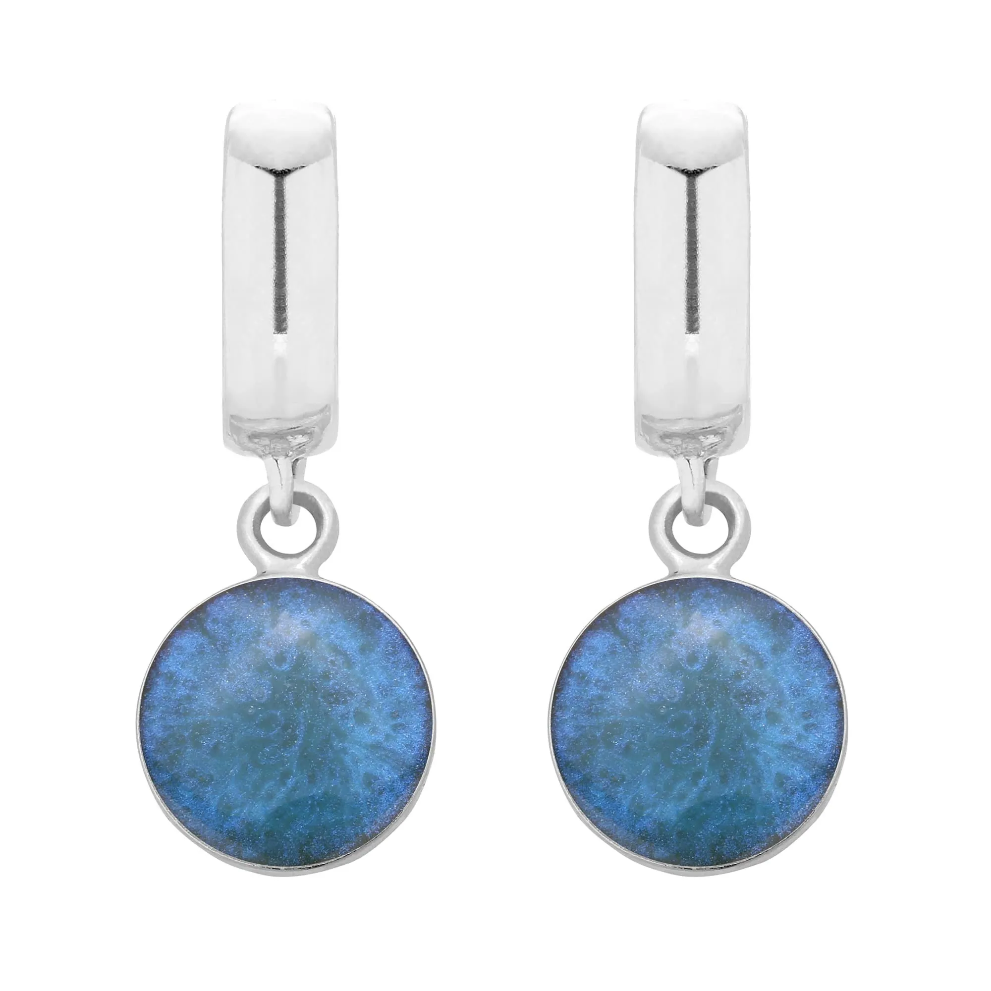 Srebrne kolczyki z turkusową żywicą