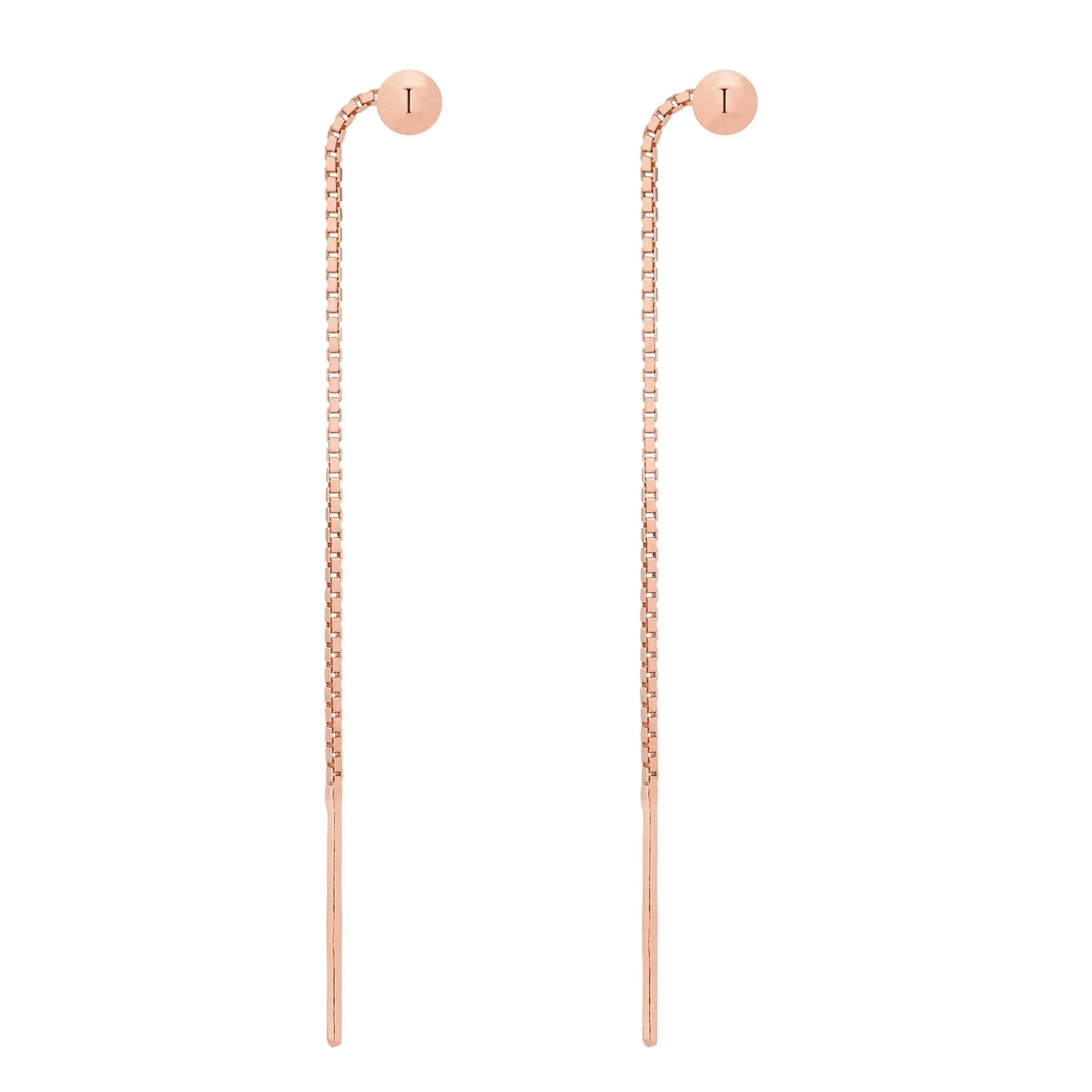 Przewlekane kolczyki z kuleczką z różowego złota