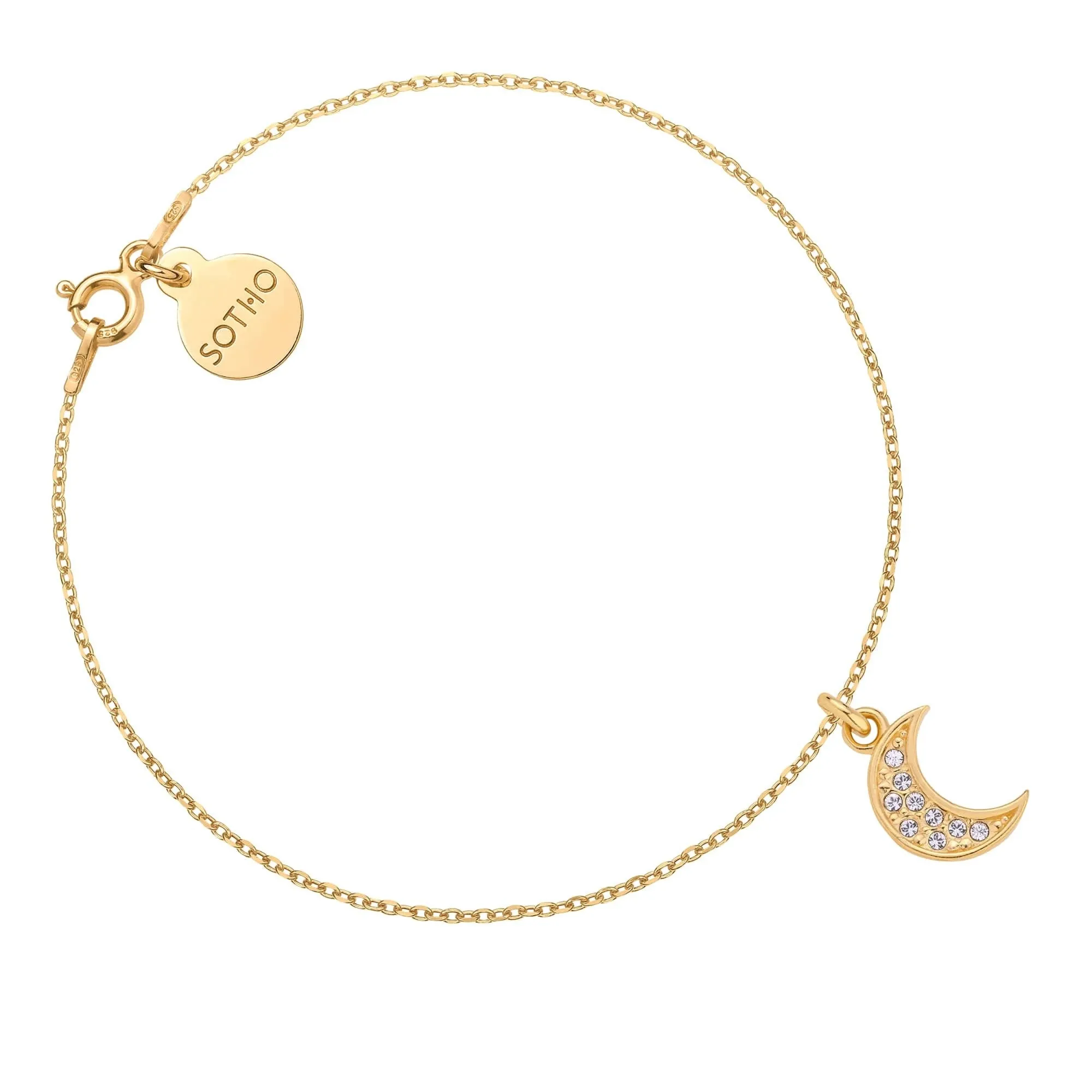Złota bransoletka z księżycem wysadzanym SWAROVSKI® CRYSTAL