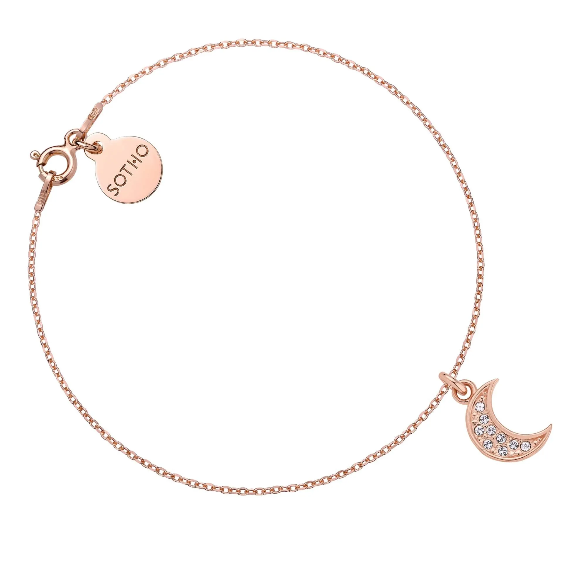 Bransoletka z księżycem wysadzanym SWAROVSKI® CRYSTAL z różowego złota