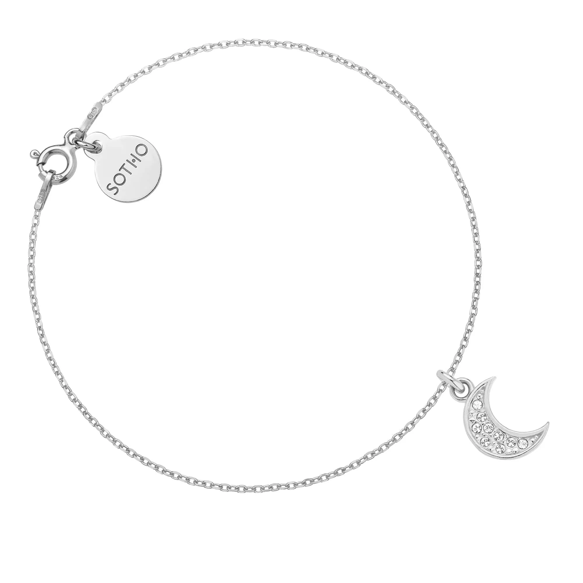 Srebrna bransoletka z księżycem wysadzanym SWAROVSKI® CRYSTAL