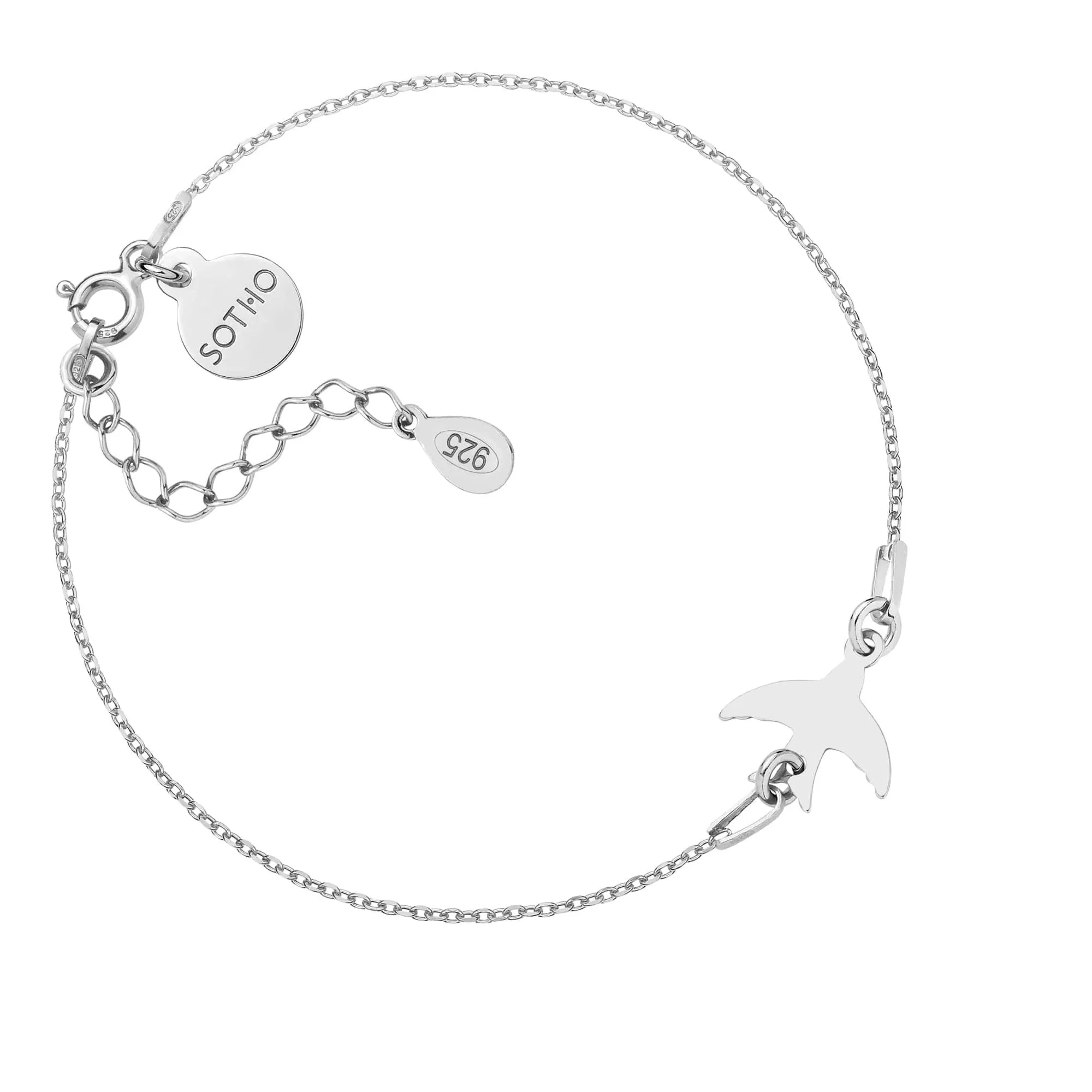 Srebrna bransoletka z jaskółką