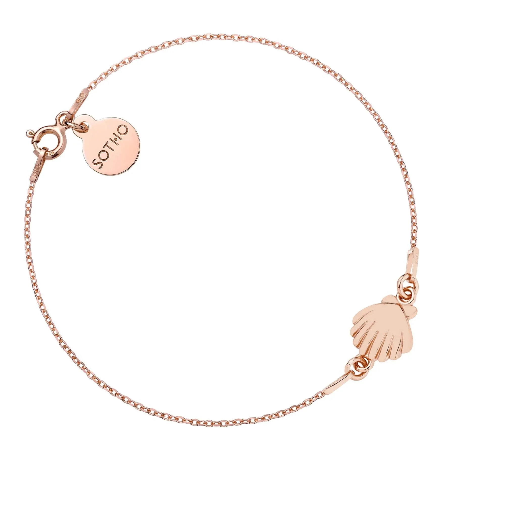 Bransoletka z muszelką z różowego złota