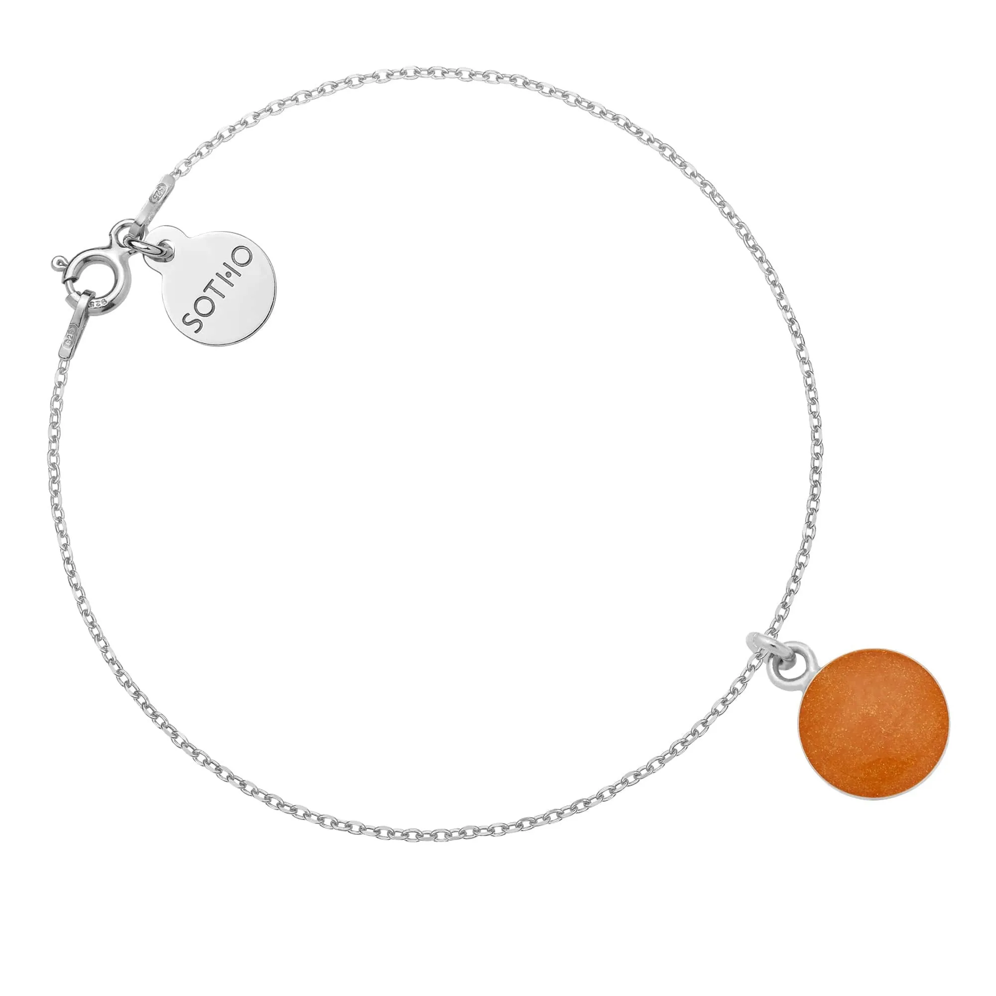 Srebrna bransoletka ze złotą żywicą