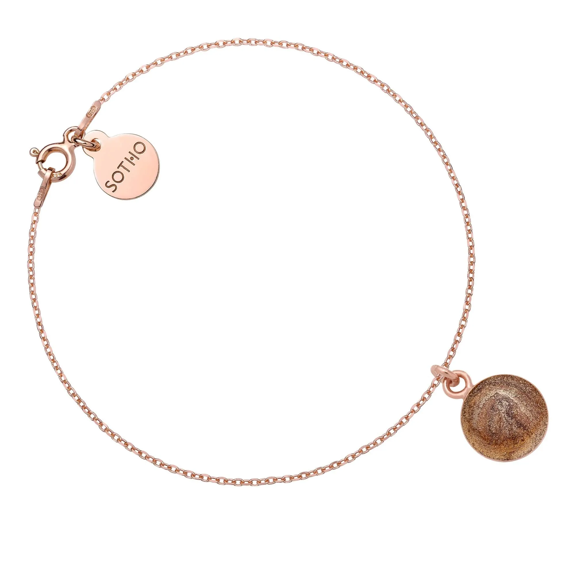 Bransoletka z różowego złota z brązową żywicą