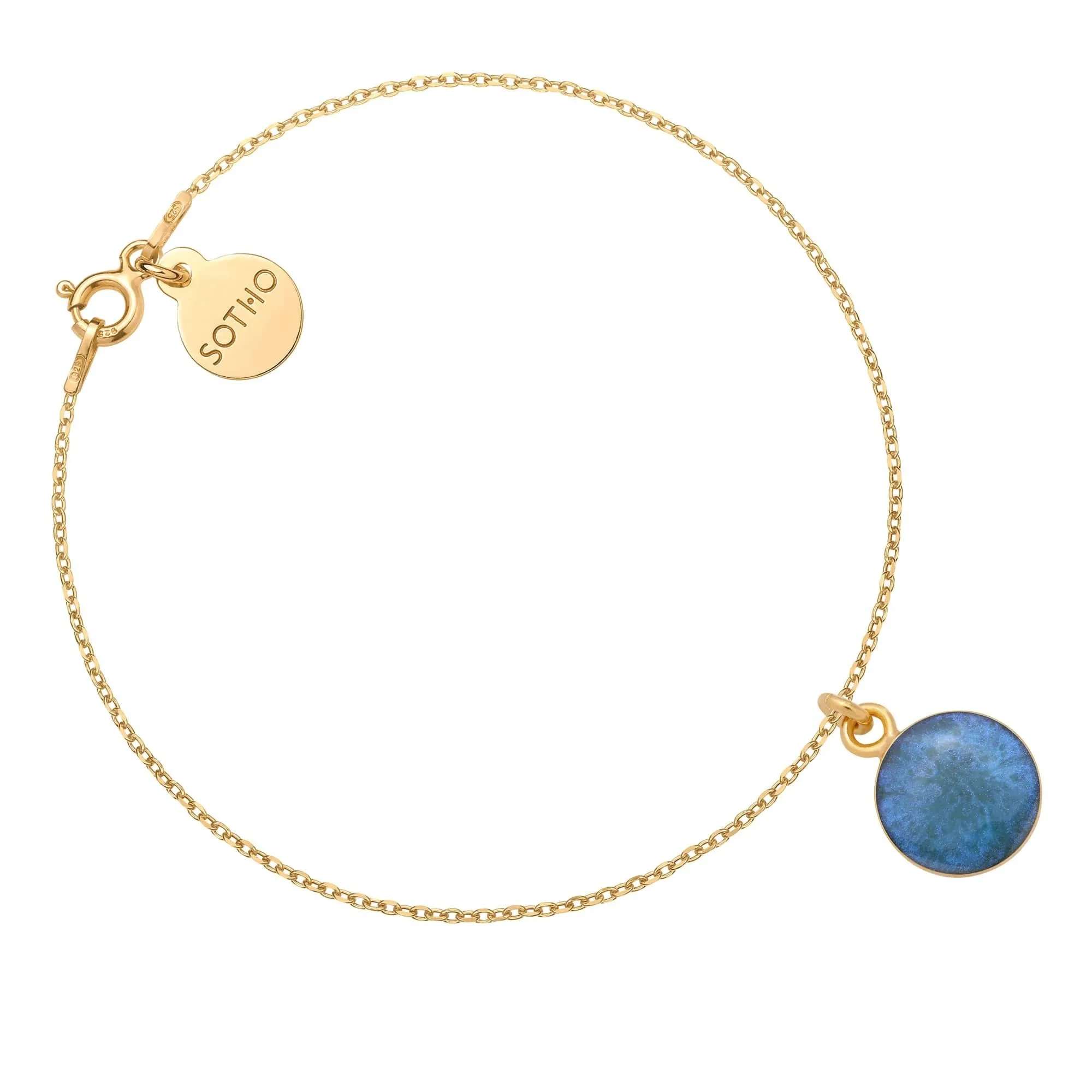 Złota bransoletka z turkusową żywicą