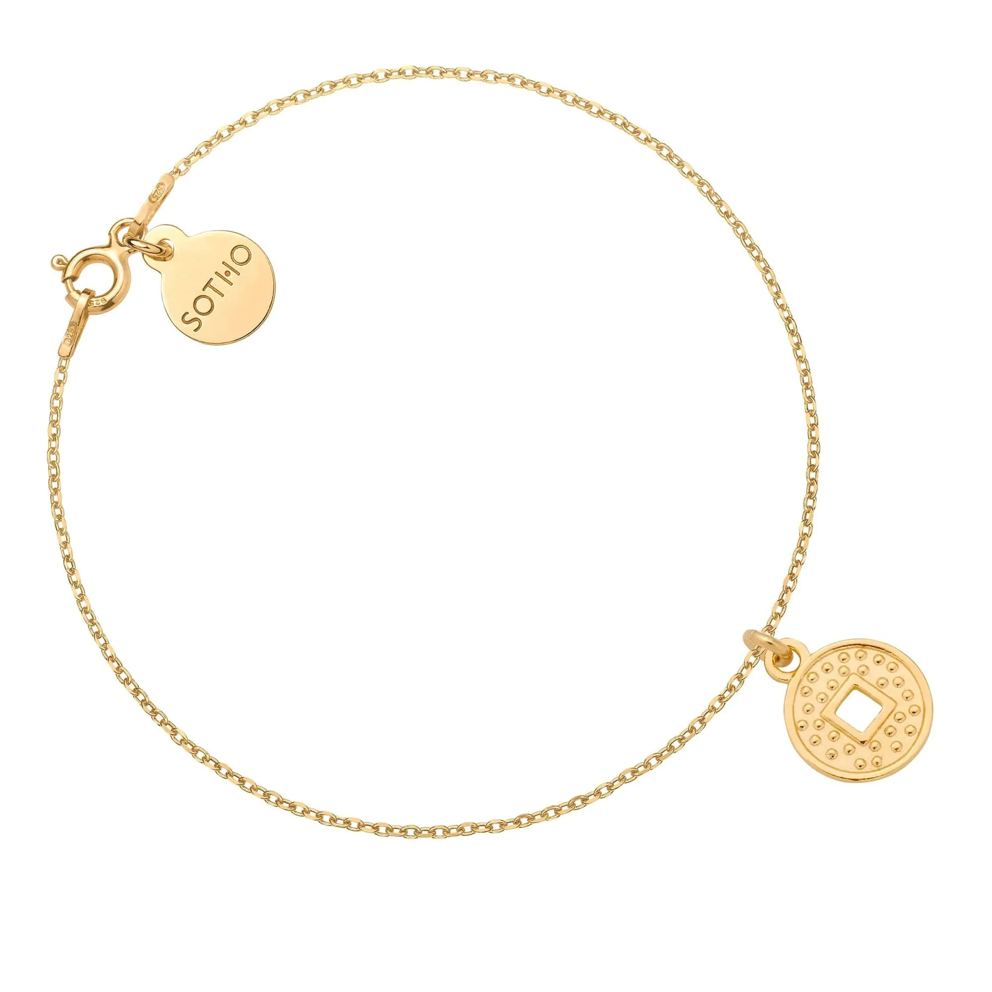 Złota bransoletka z monetą