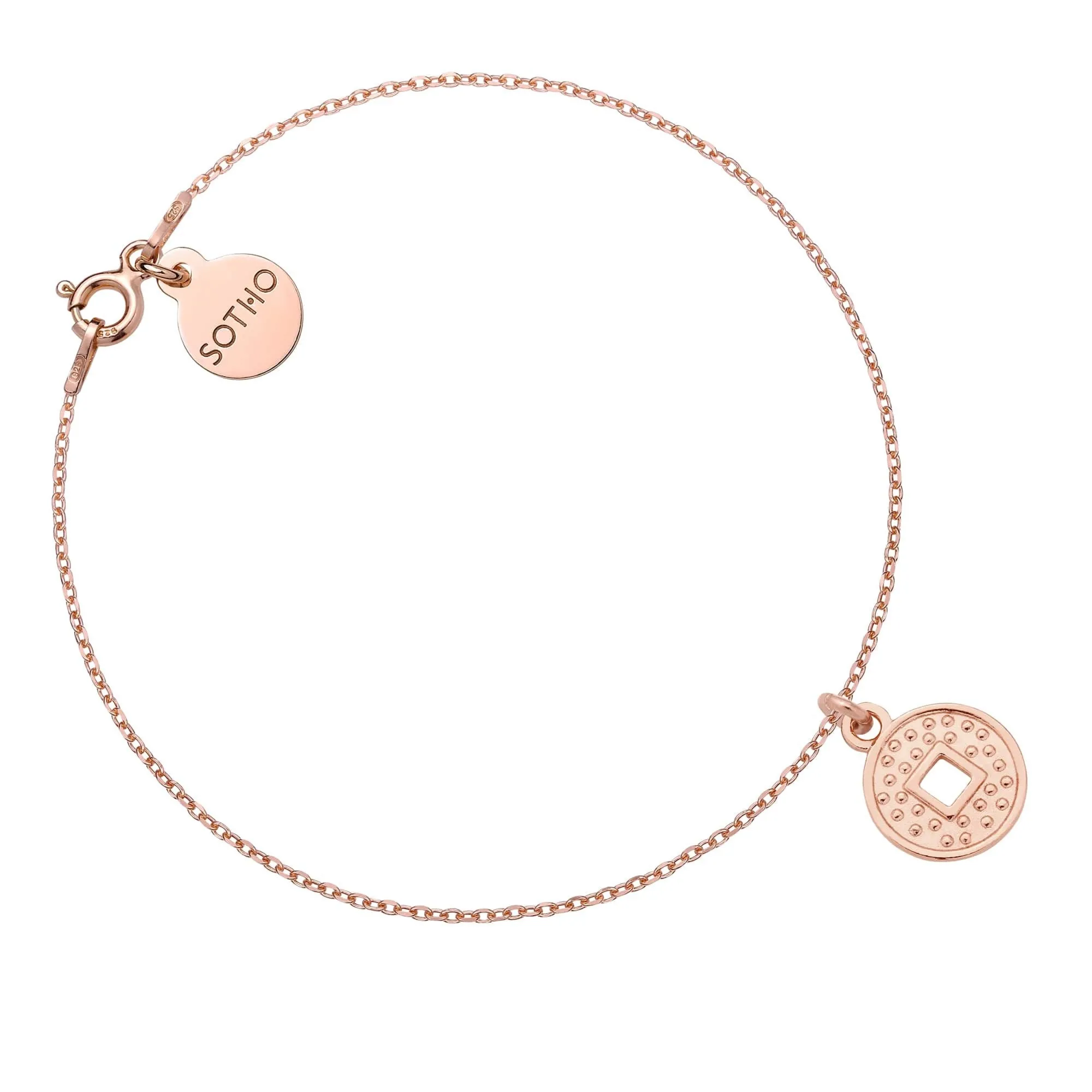 Bransoletka z monetą z różowego złota