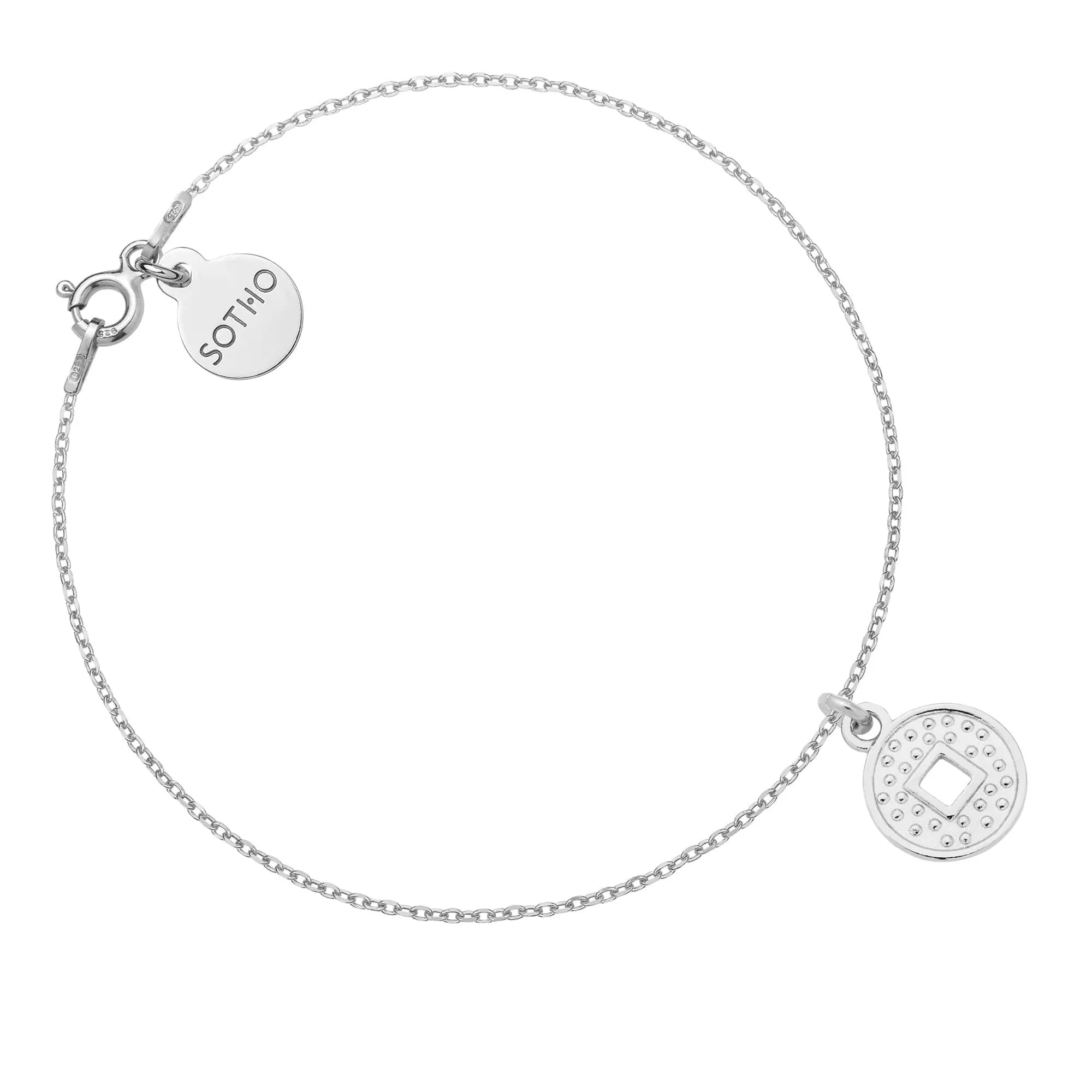 Srebrna bransoletka z monetą