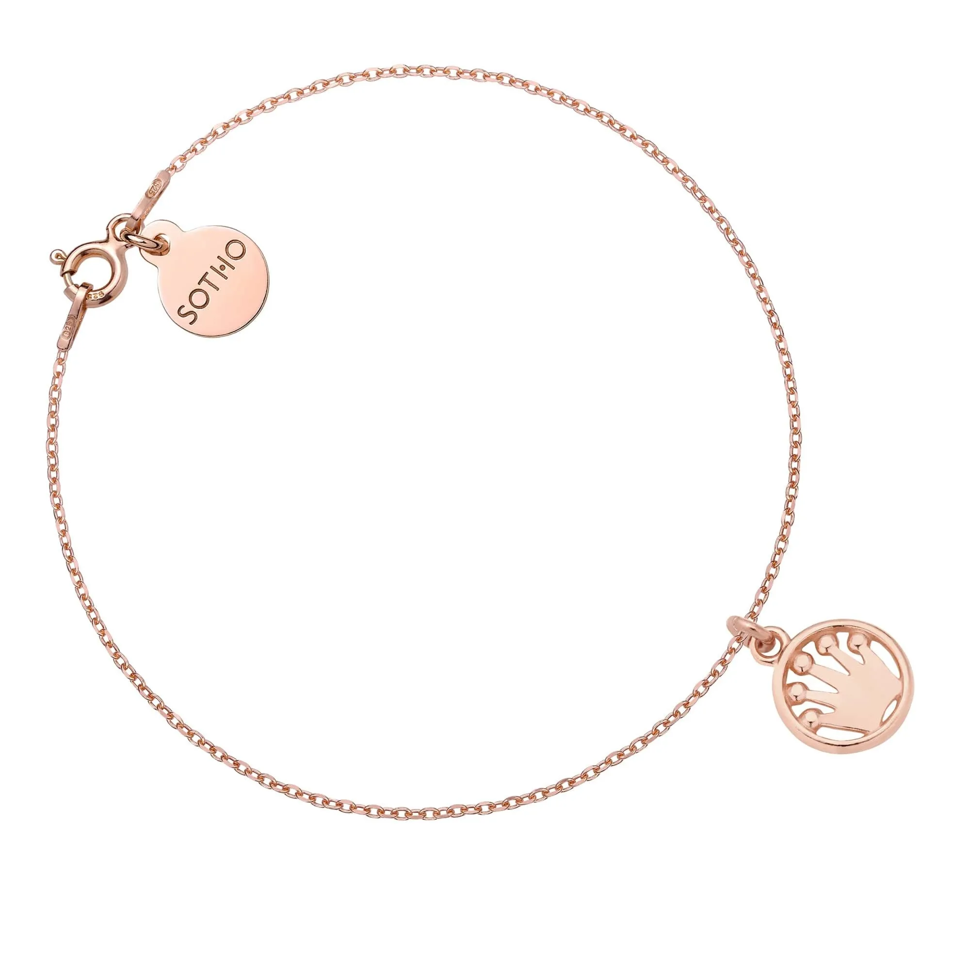 Bransoletka z koroną z różowego złota