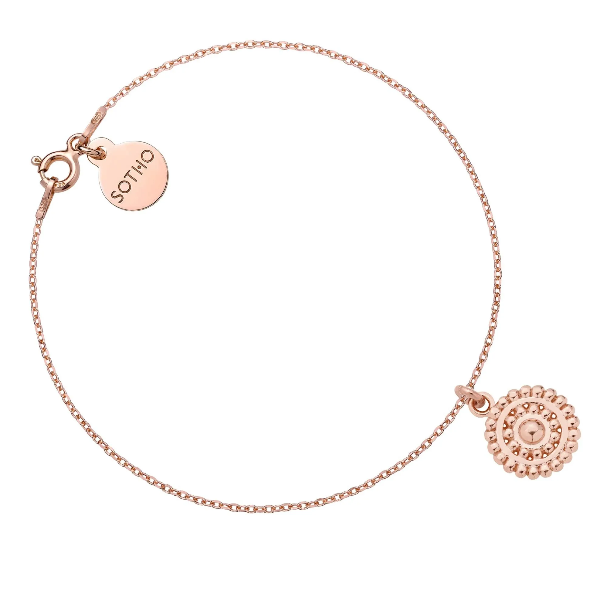 Bransoletka z różowego złota z rozetką