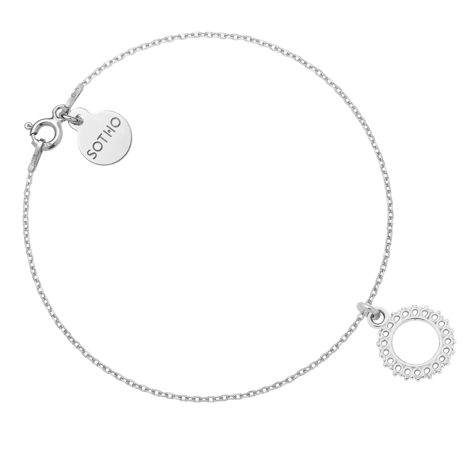 Srebrna bransoletka z rozetką