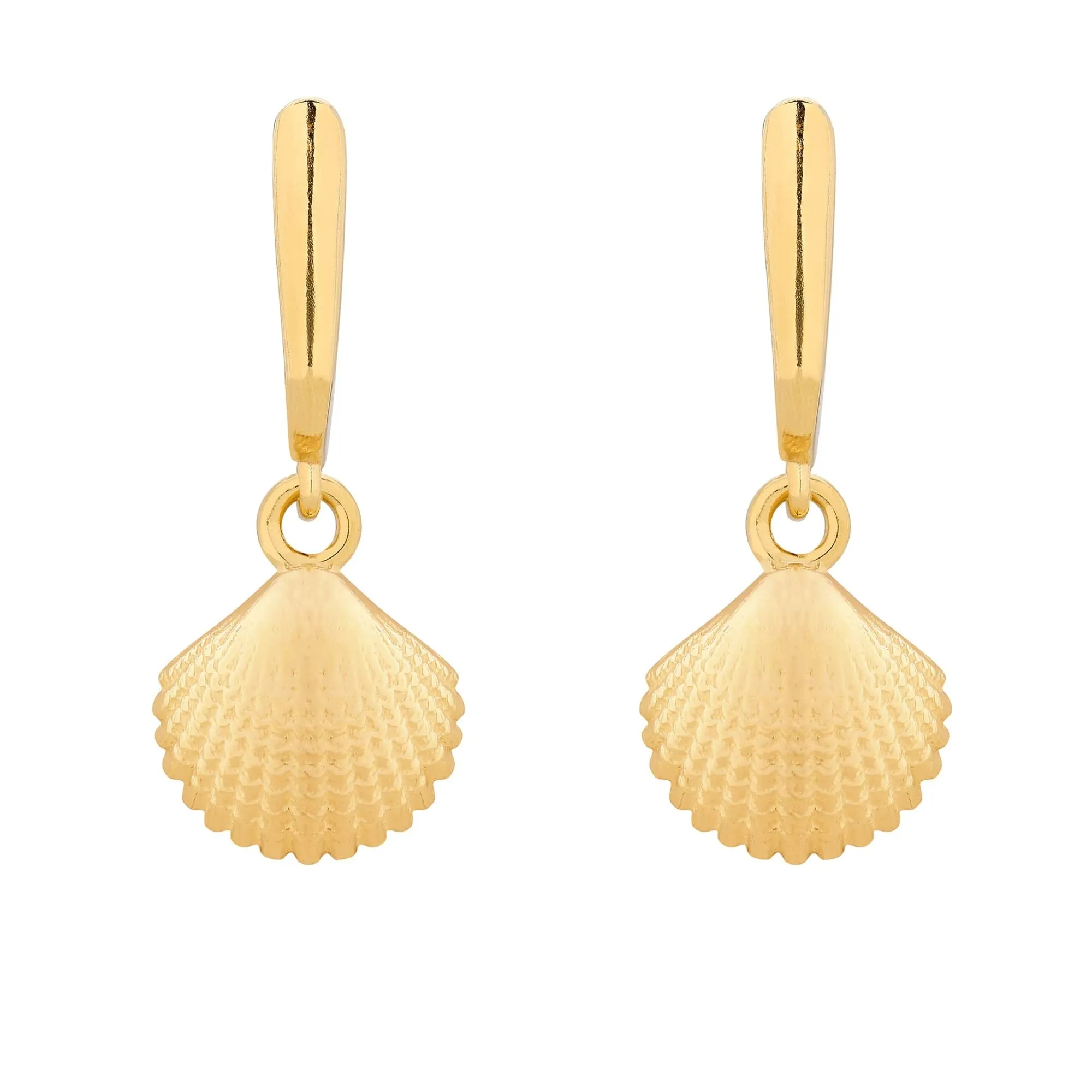 Złote kolczyki z muszelkami