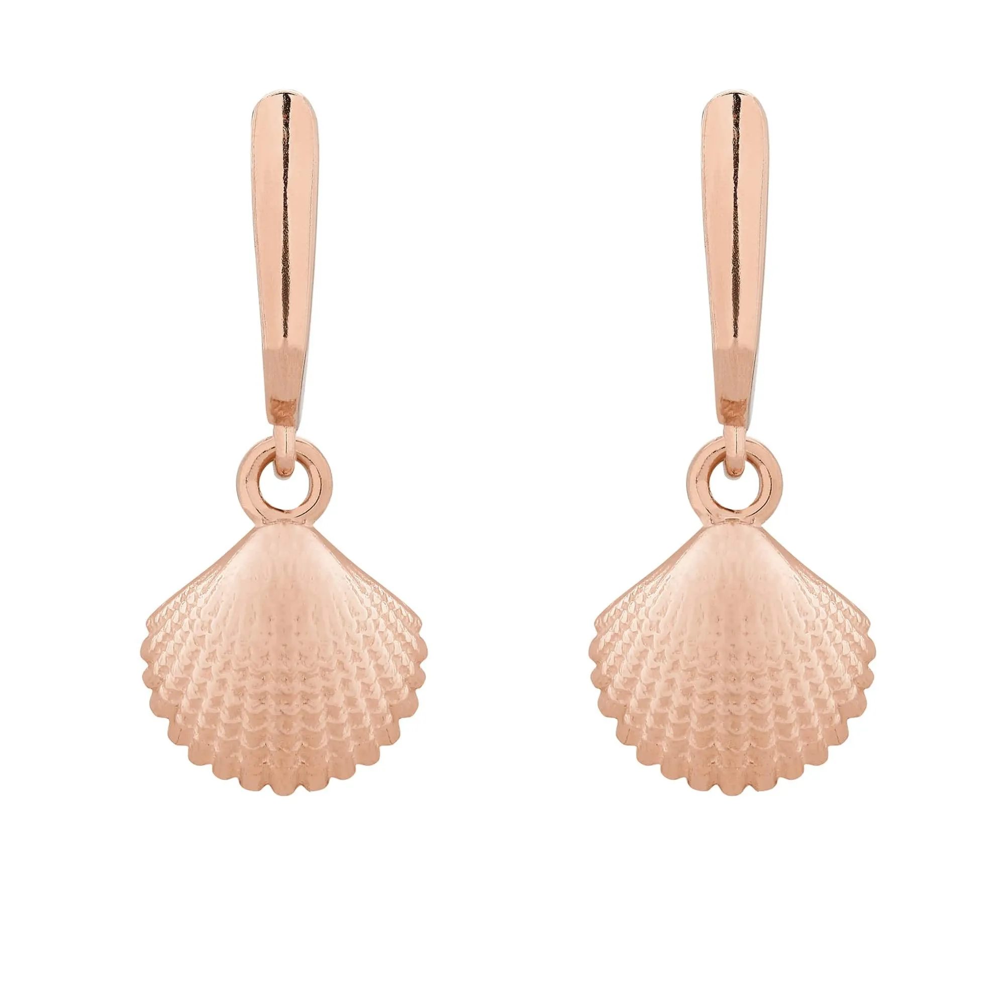 Kolczyki z różowego złota z muszelkami