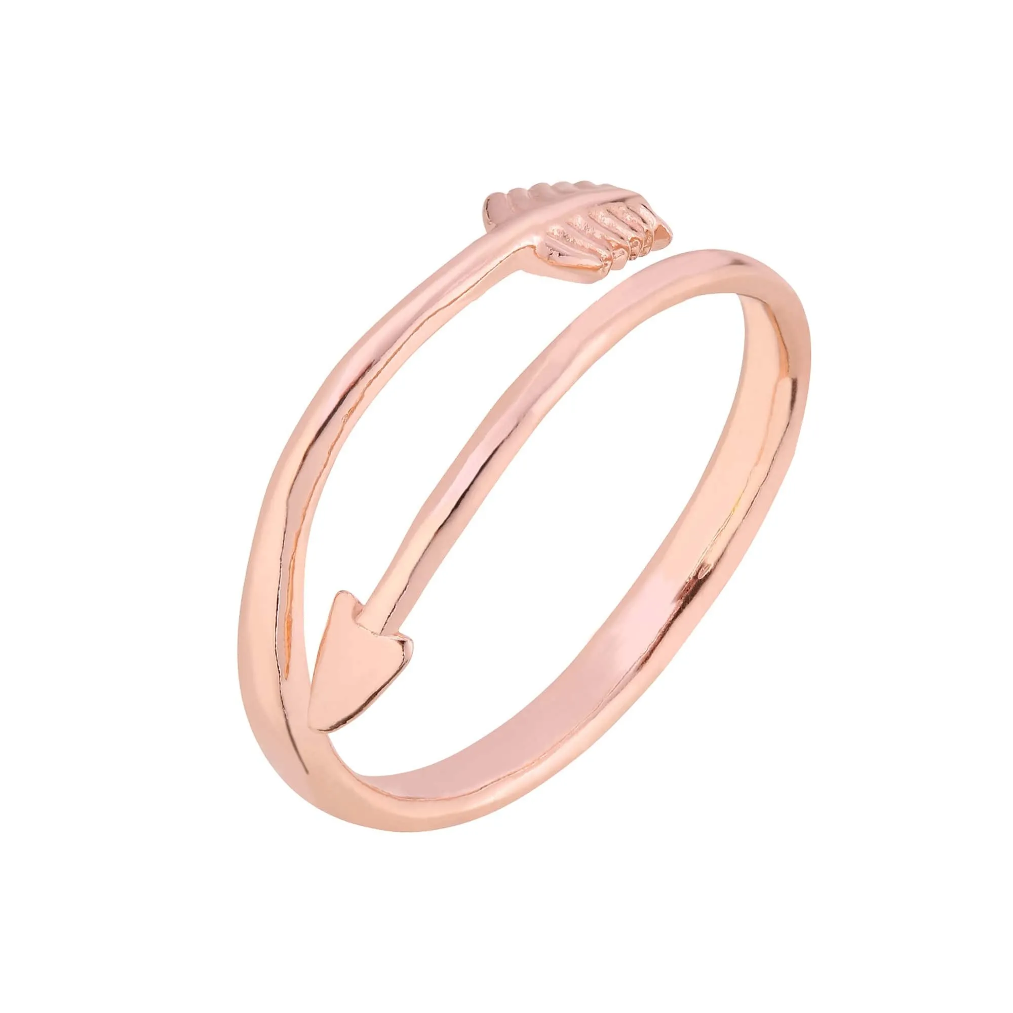 Pierścionek z różowego złota ze strzałą