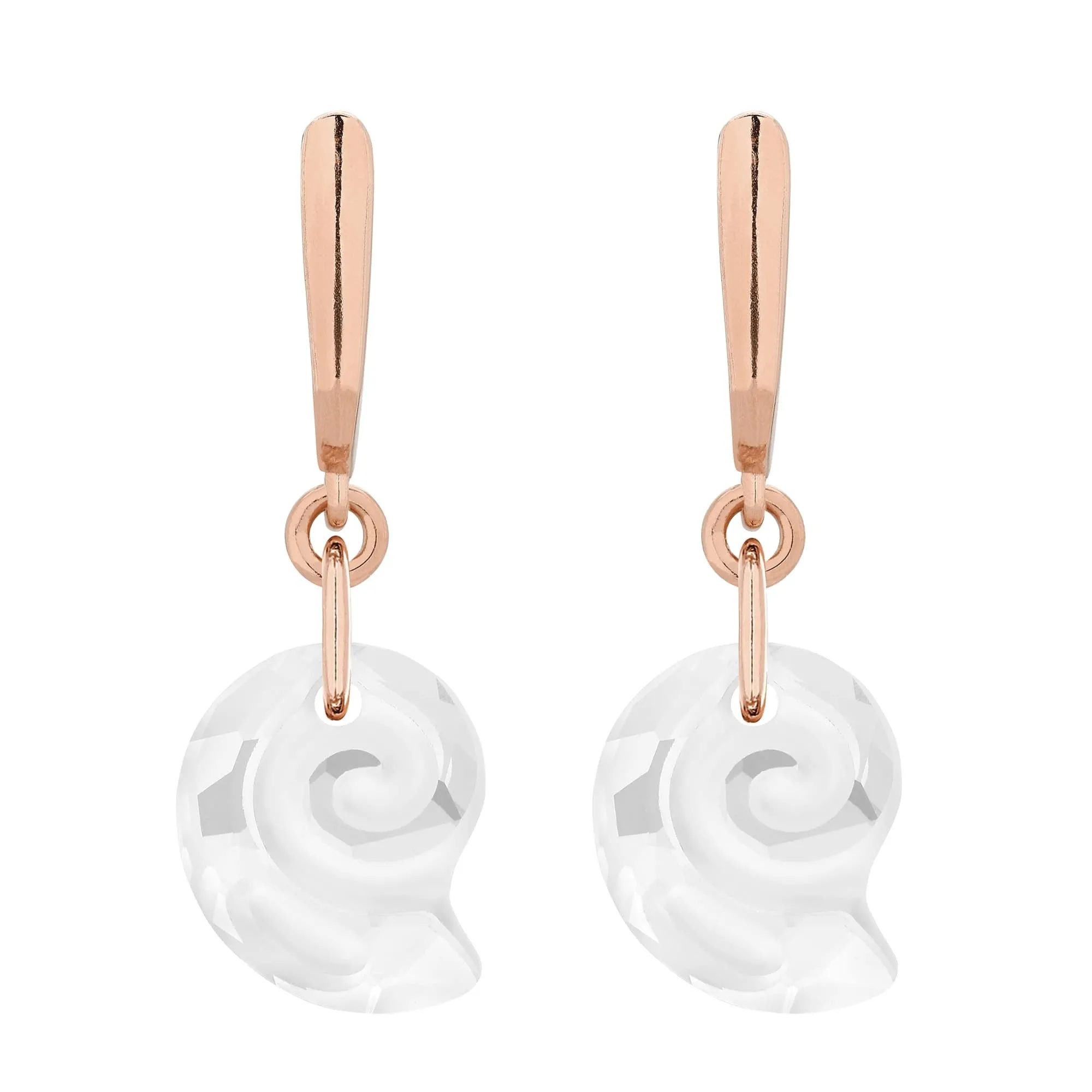 Kolczyki z różowego złota z muszelkami  SWAROVSKI® CRYSTAL
