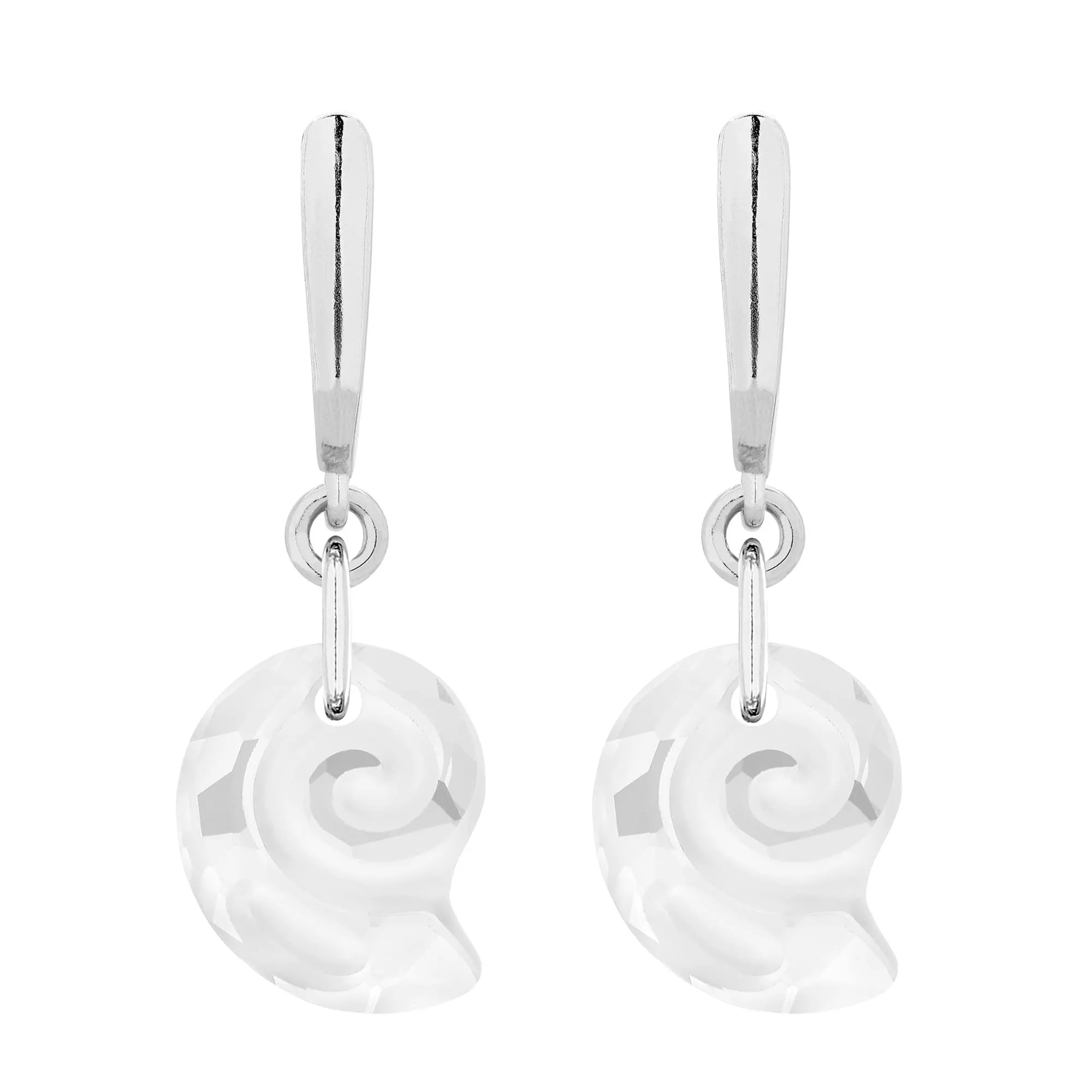 Srebrne kolczyki z muszelkami  SWAROVSKI® CRYSTAL