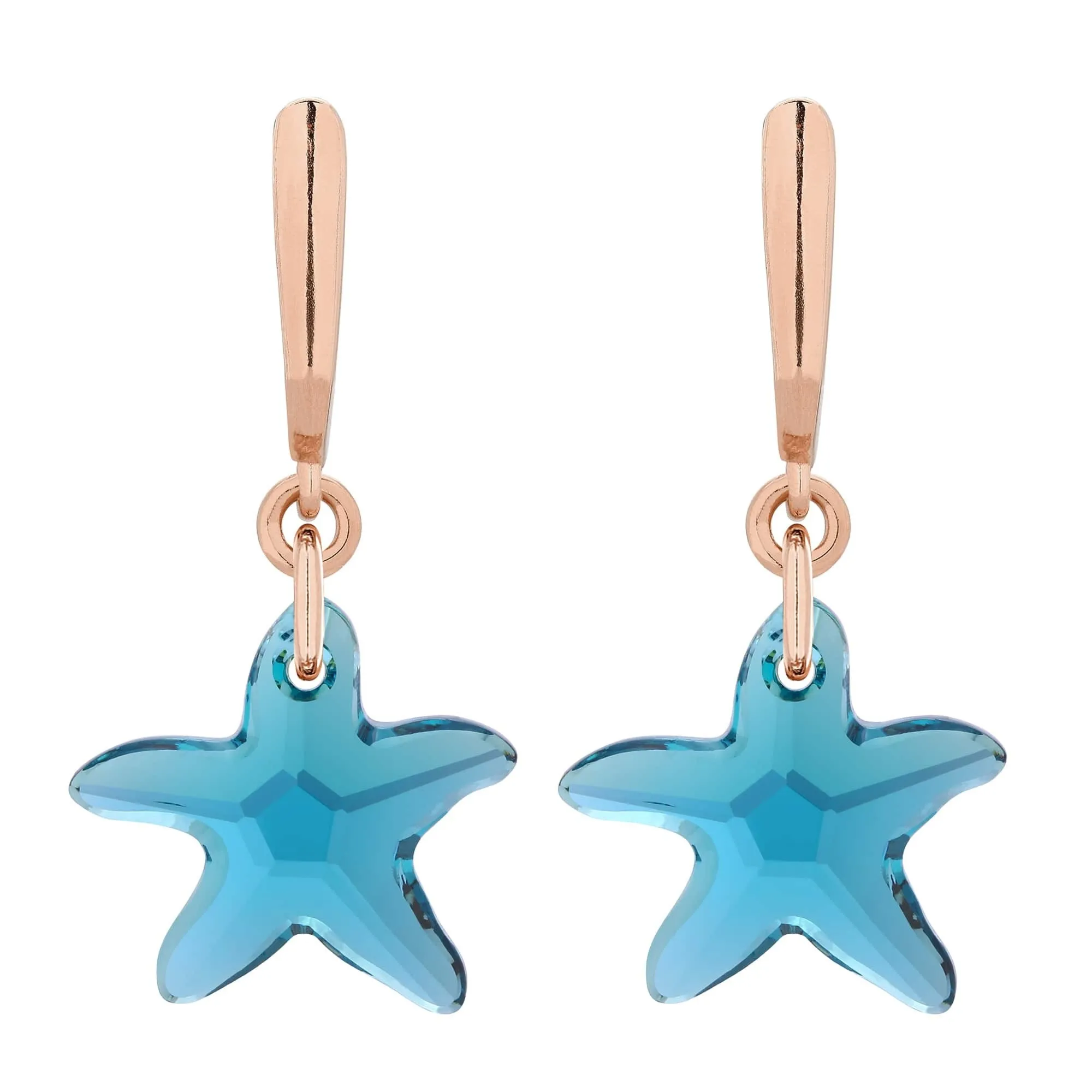 Kolczyki z różowego złota z rozgwiazdami SWAROVSKI® CRYSTAL