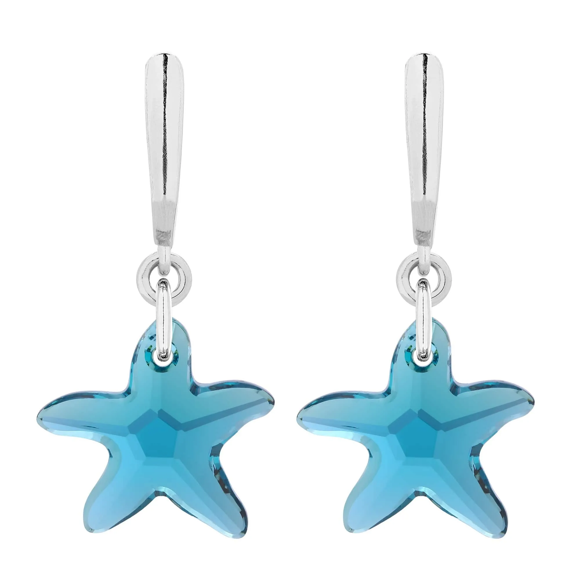 Srebrne kolczyki z rozgwiazdami SWAROVSKI® CRYSTAL