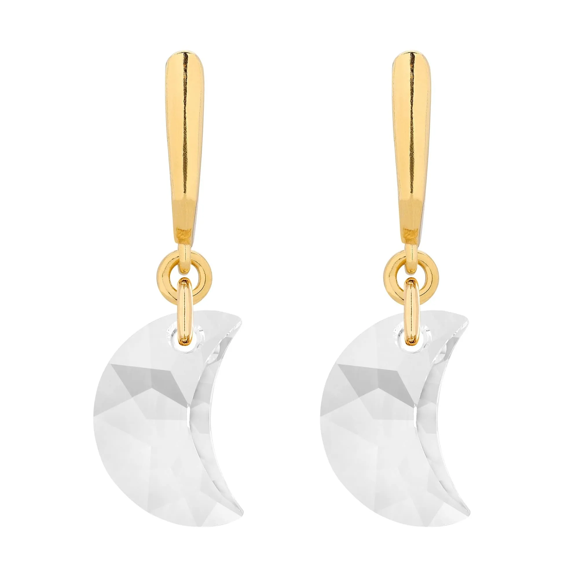 Złote kolczyki z księżycami SWAROVSKI® CRYSTAL