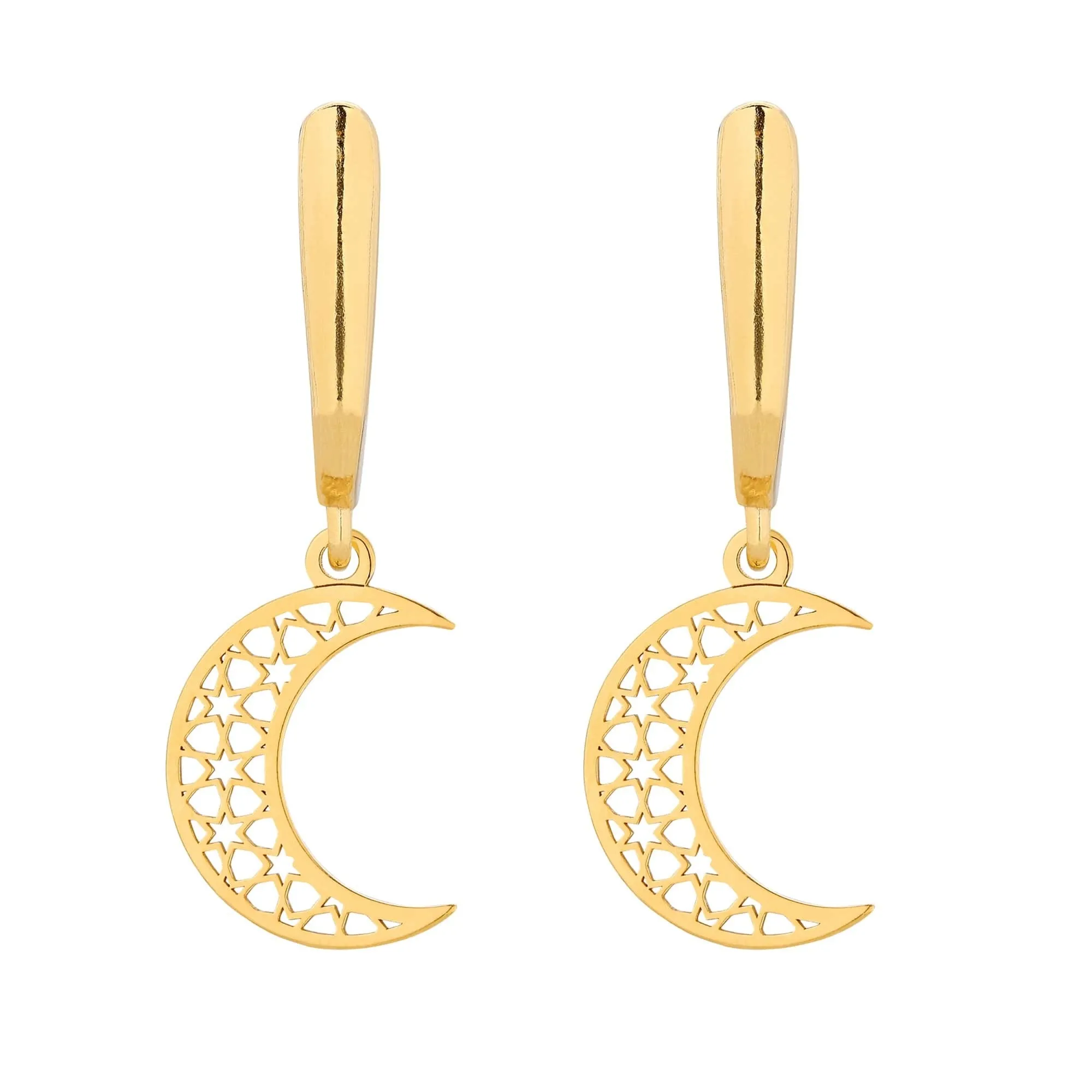 Złote kolczyki z księżycami