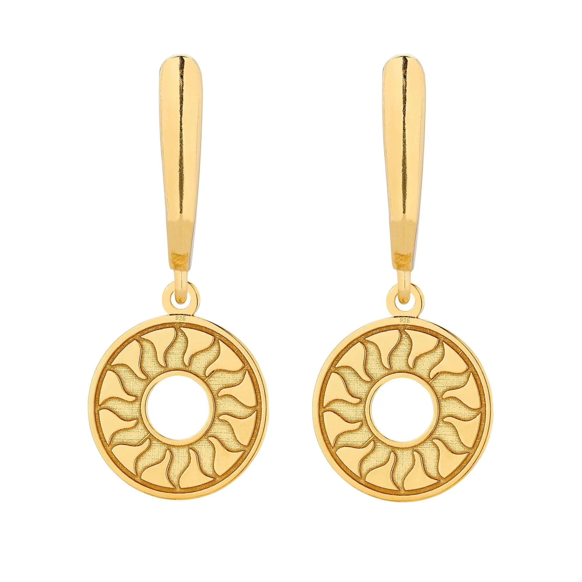 Złote kolczyki ze słoneczkami