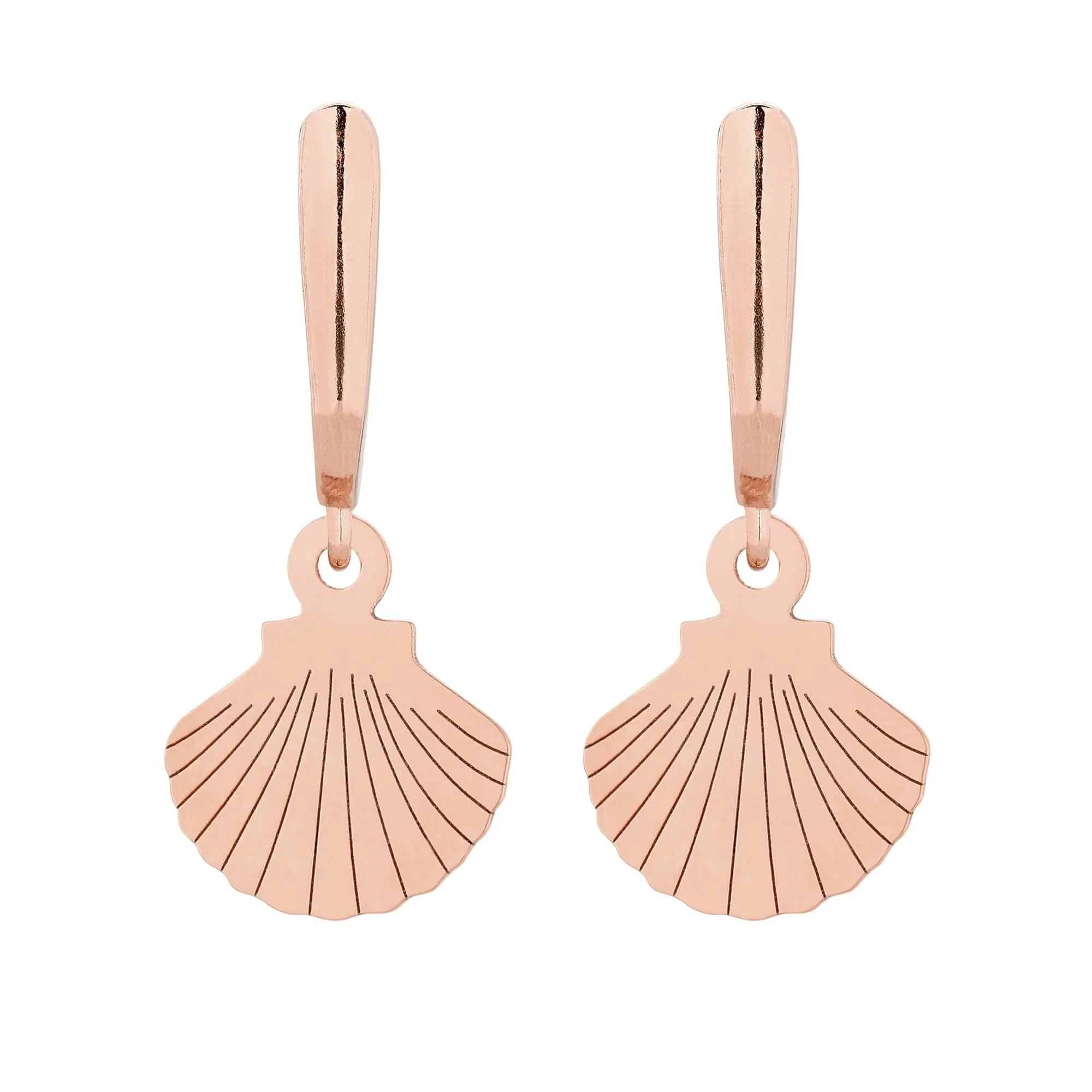 Kolczyki z różowego złota z muszelkami