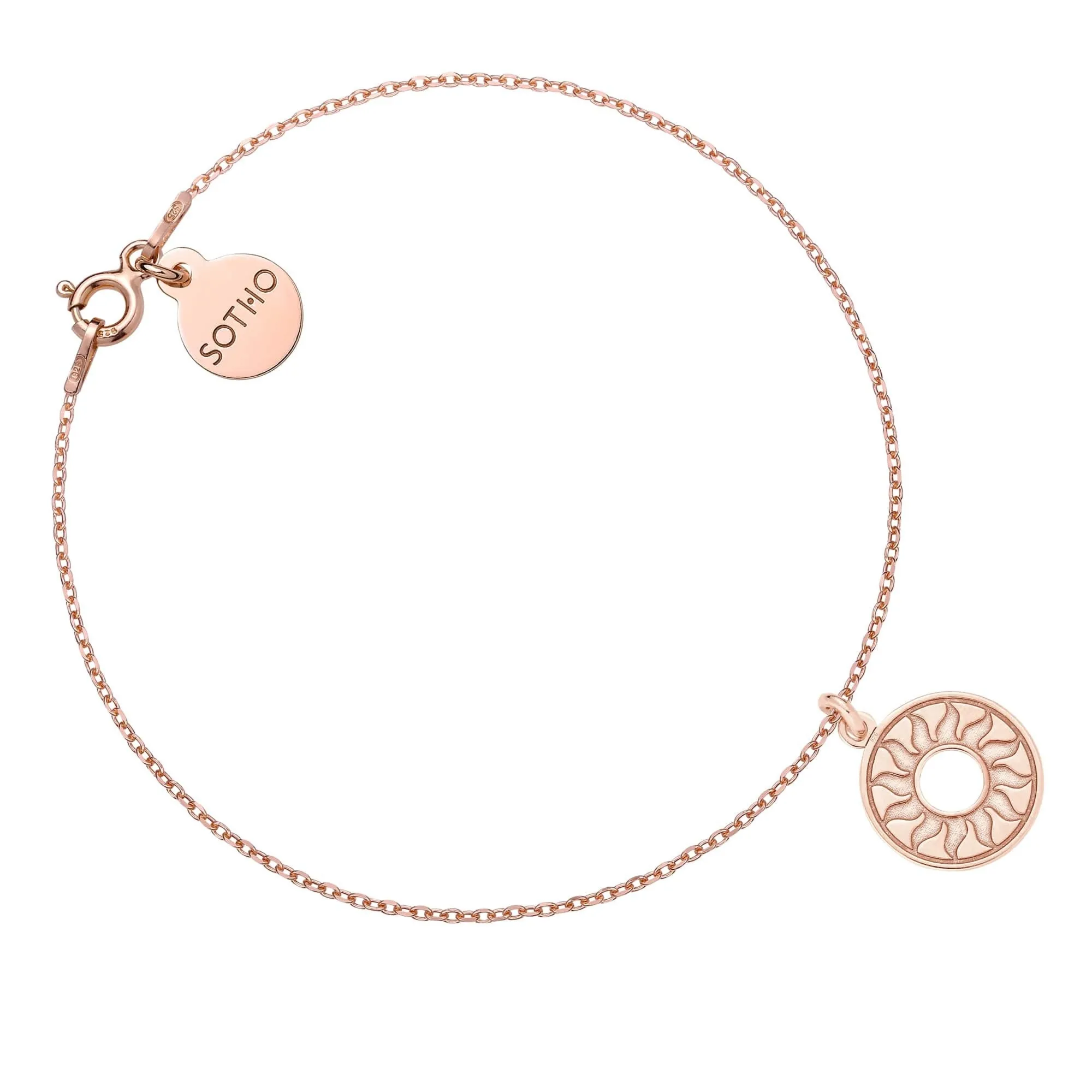 Bransoletka z różowego złota ze słońcem