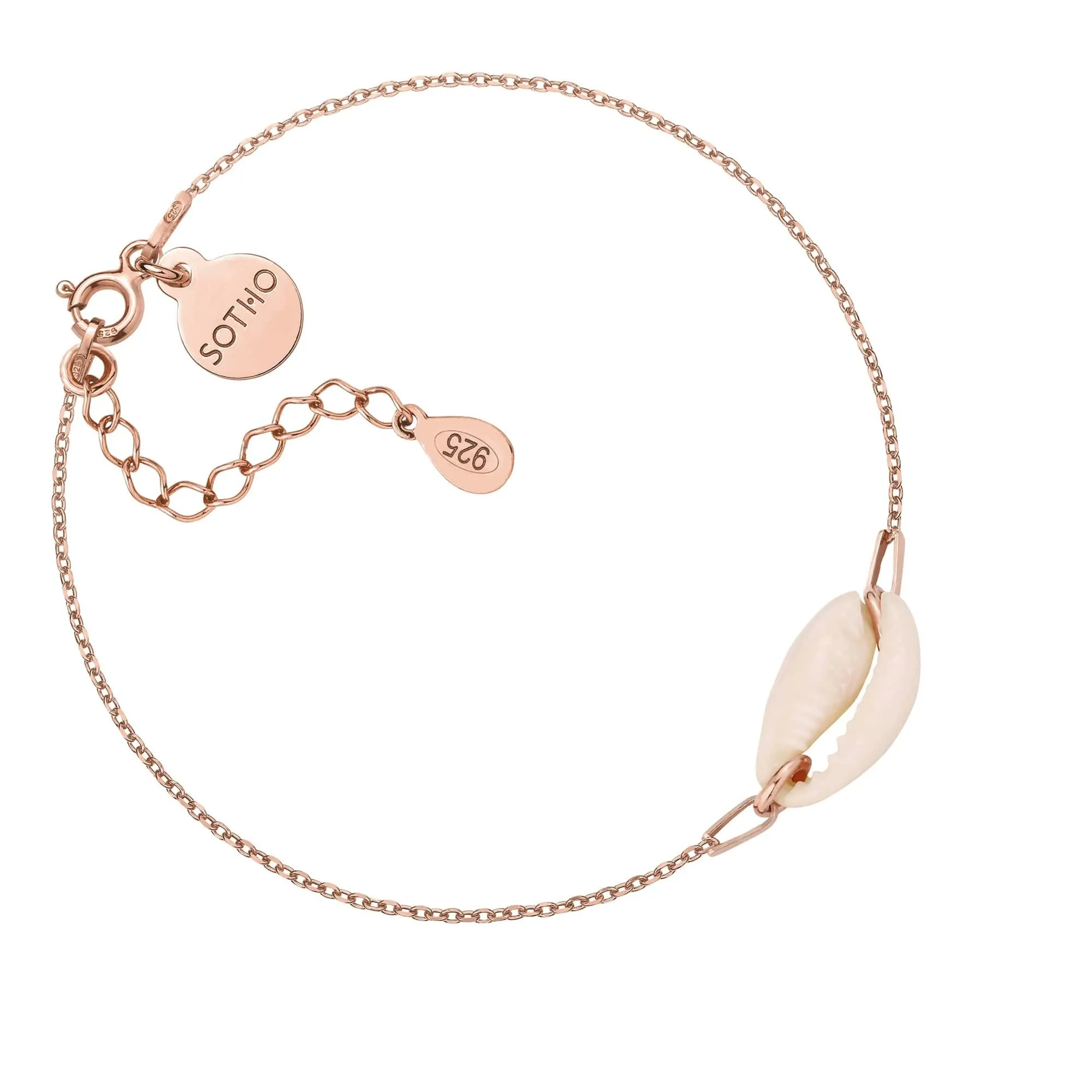 Bransoletka z różowego złota z muszelką