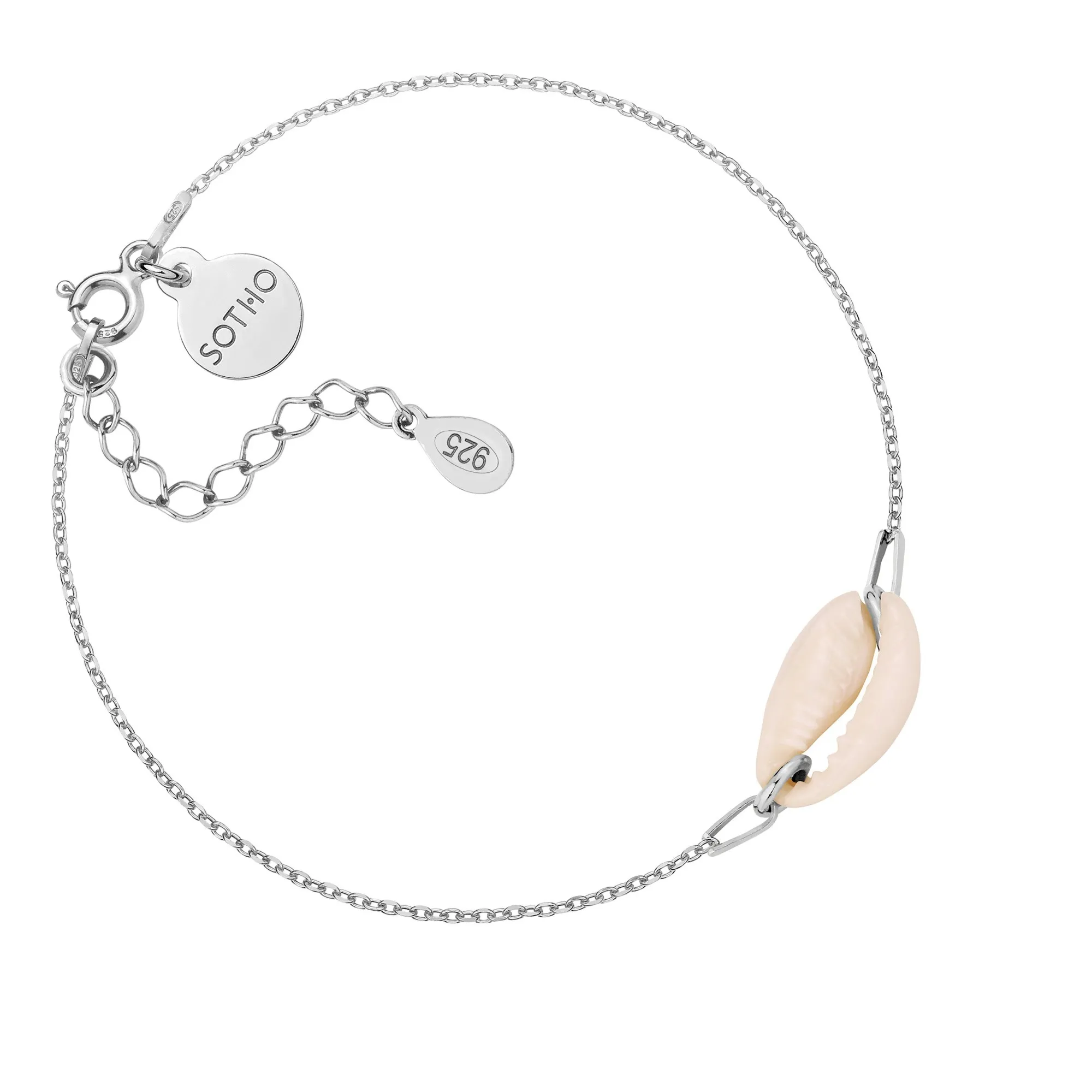 Srebrna bransoletka z muszelką