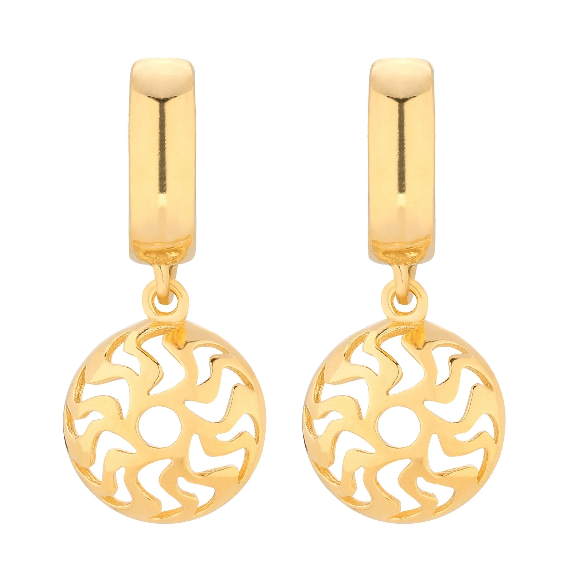 Złote kolczyki z medalionami