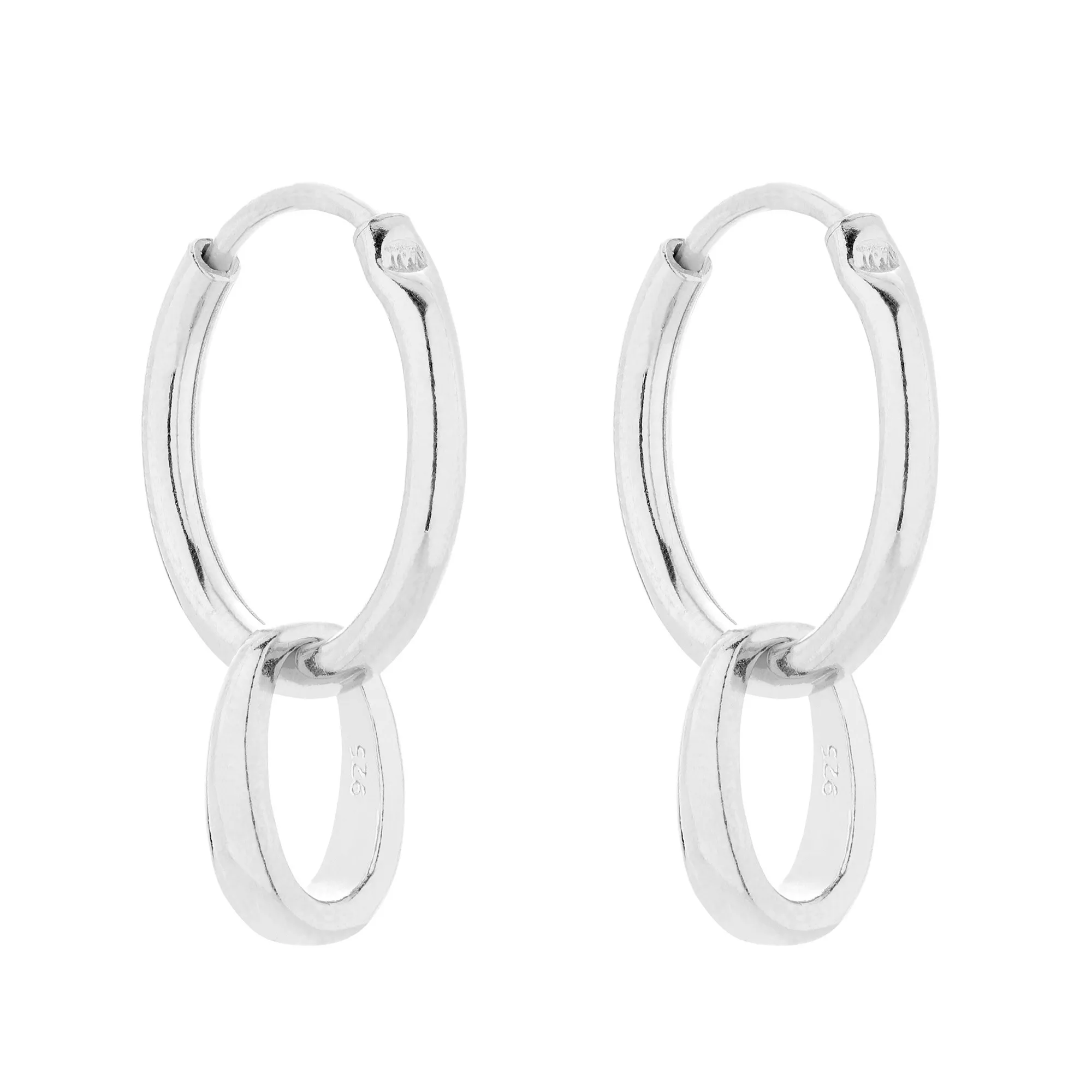 Srebrne wiszące kolczyki koła