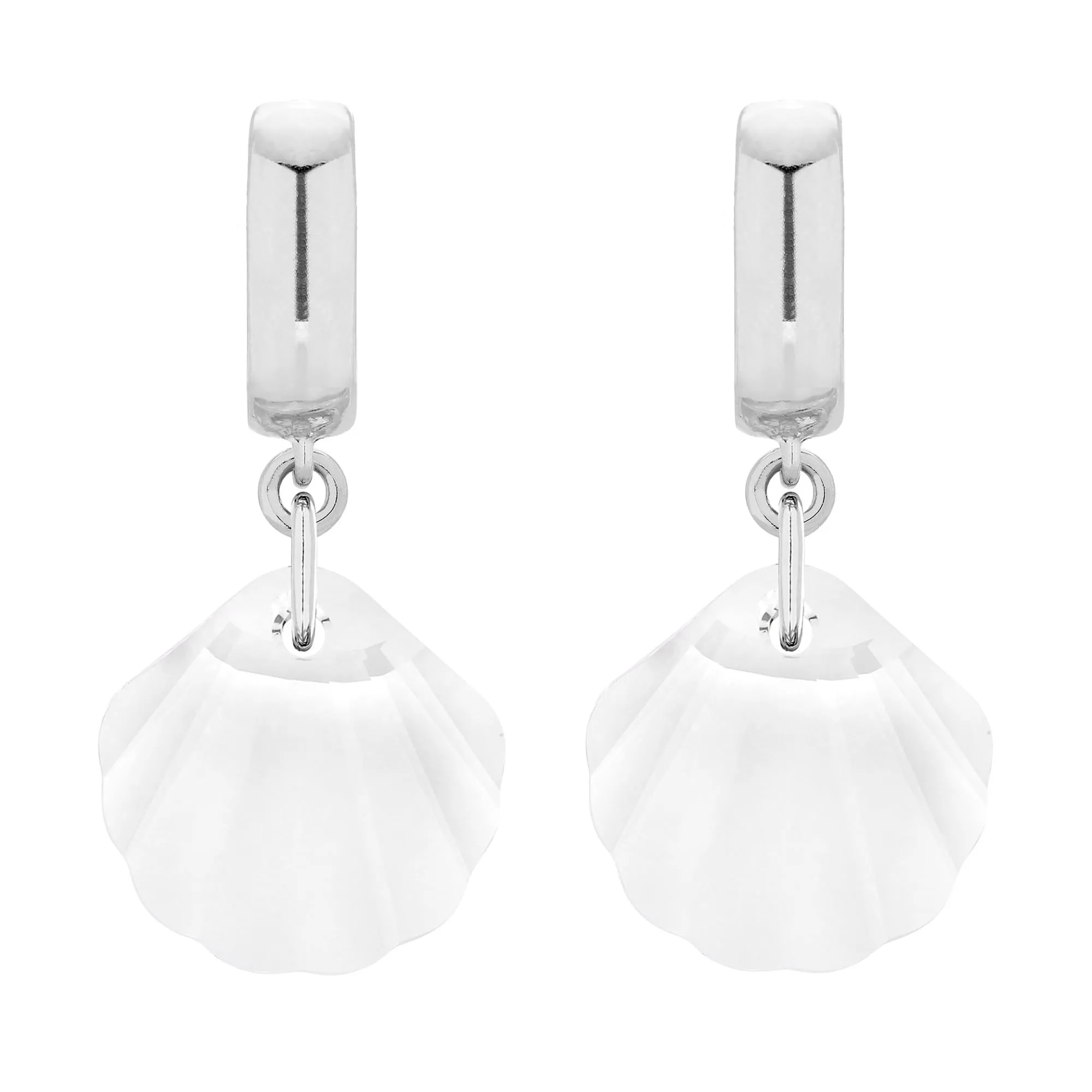 Srebrne kolczyki z muszelkami SWAROVSKI® CRYSTAL