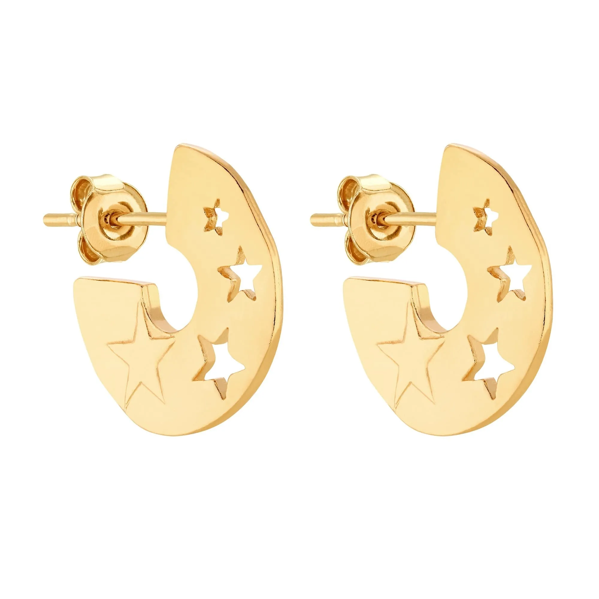 Złote kolczyki z gwiazdkami
