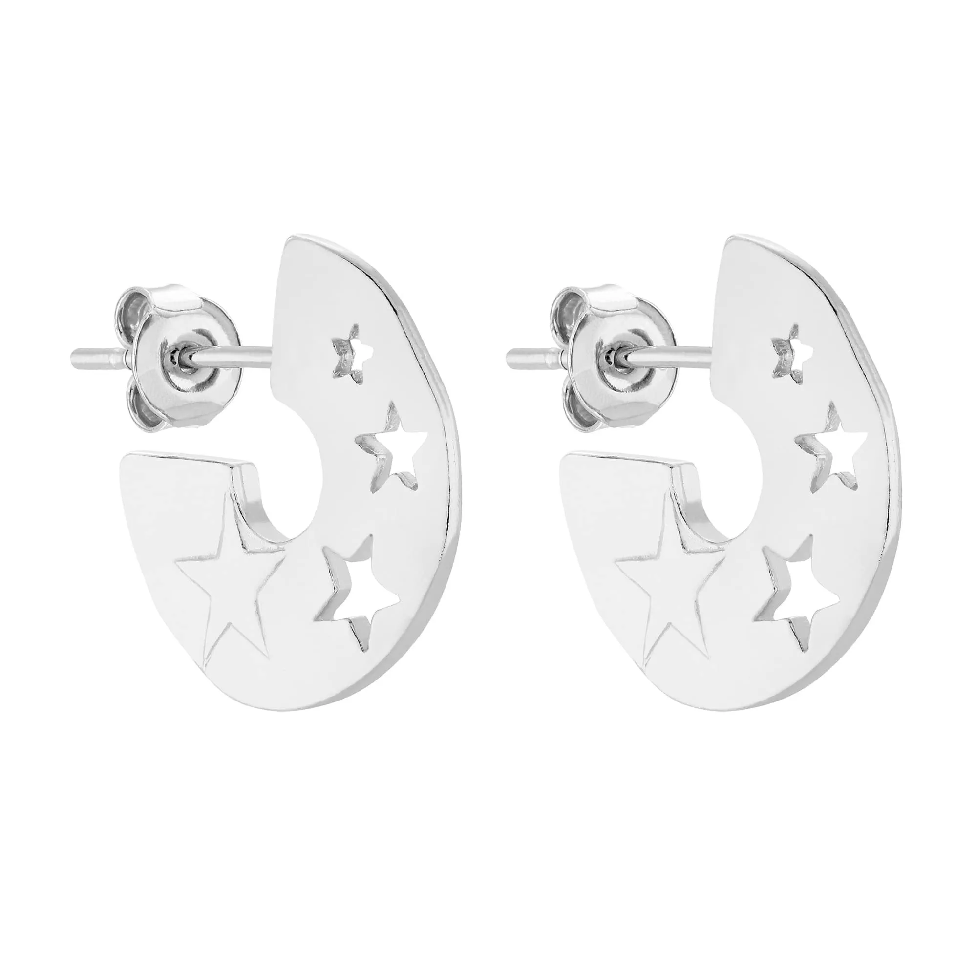 Srebrne kolczyki z gwiazdkami