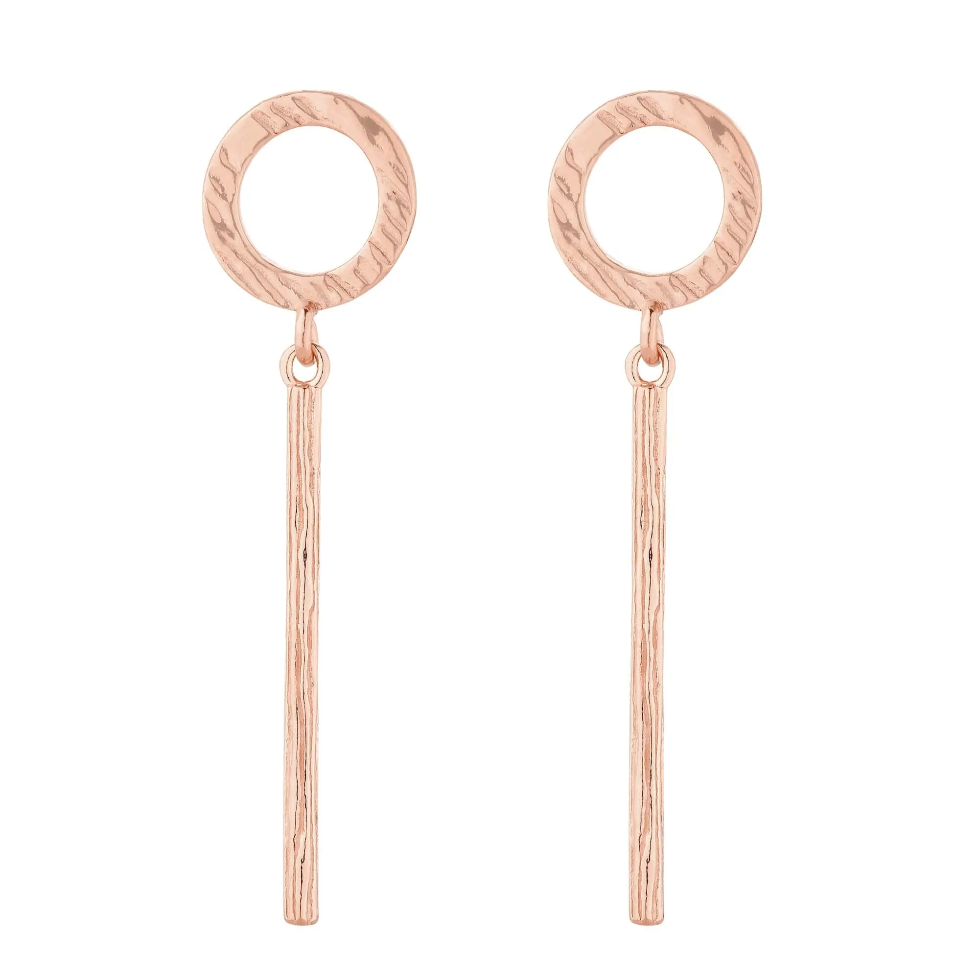 Kolczyki z różowego złota z podłużnymi zawieszkami