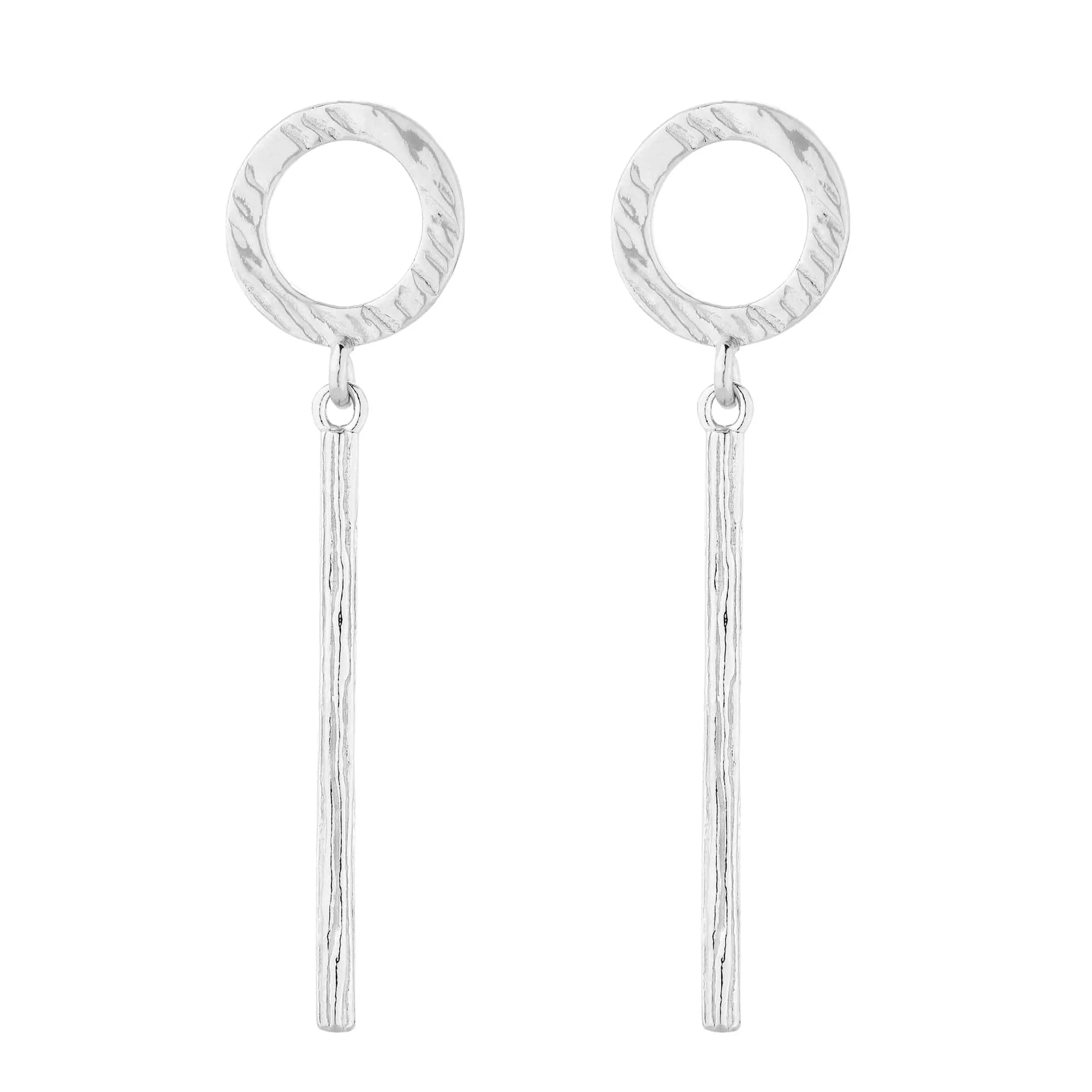 Srebrne kolczyki z podłużnymi zawieszkami