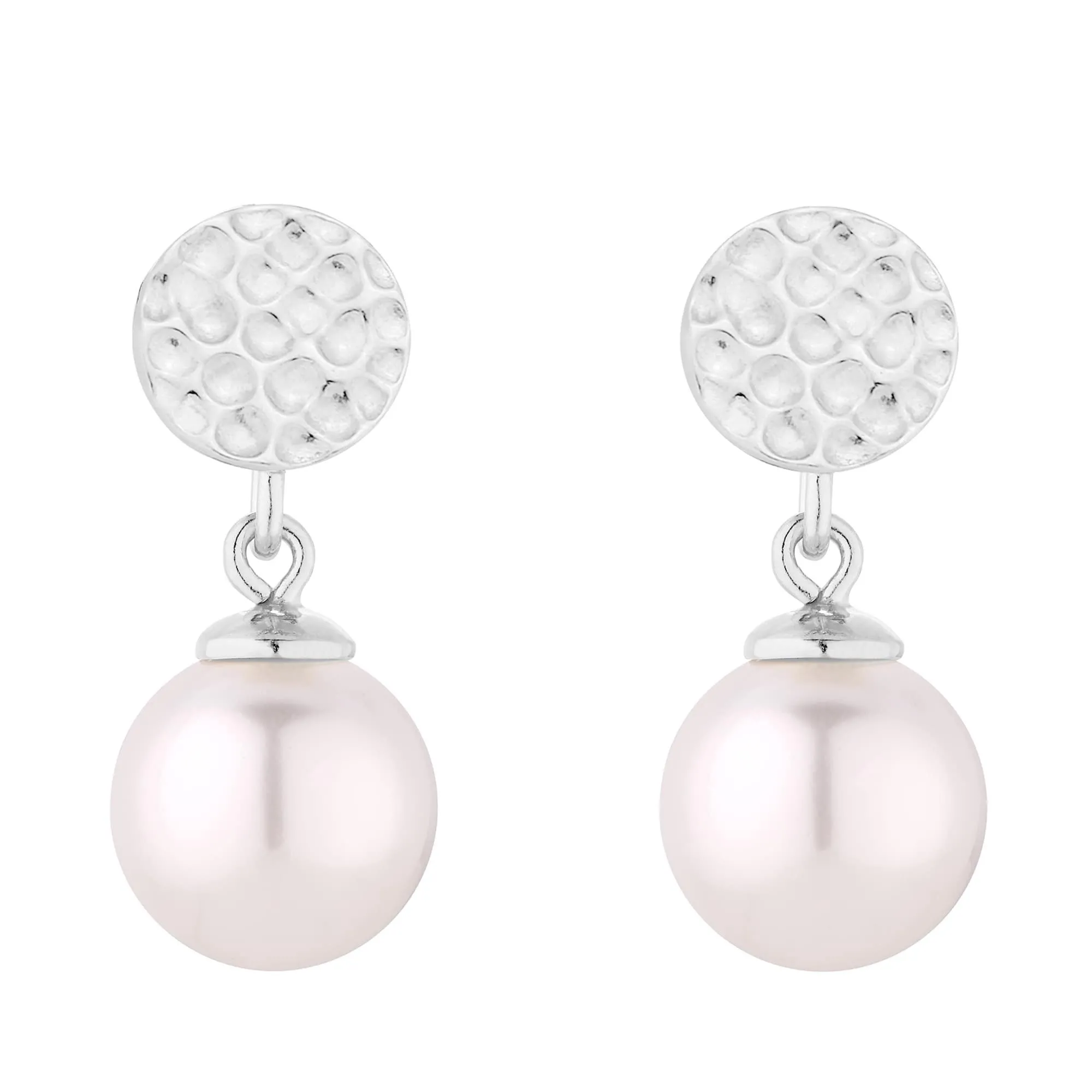 Srebrne kolczyki z białymi perłami SWAROVSKI® CRYSTAL