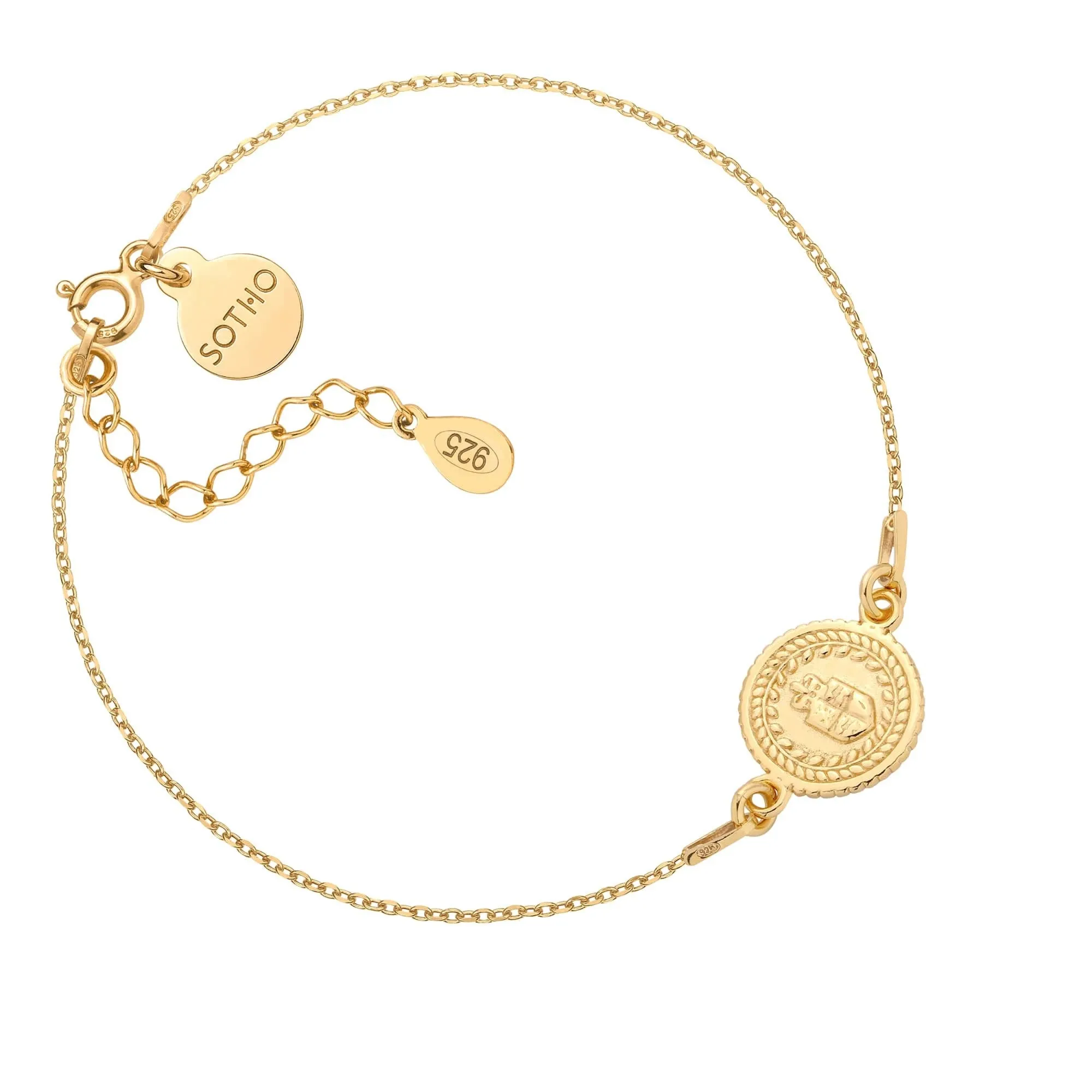 Złota bransoletka z medalionem