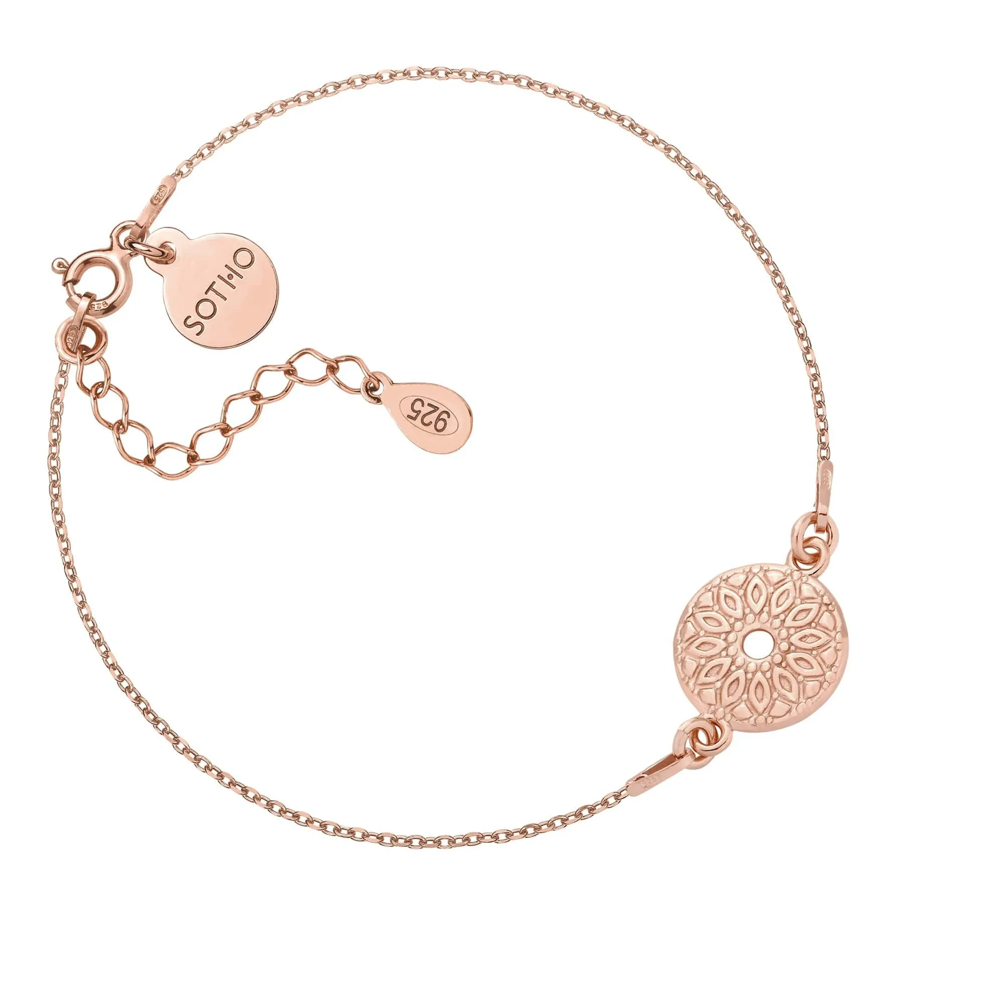 Bransoletka z różowego złota z medalionem