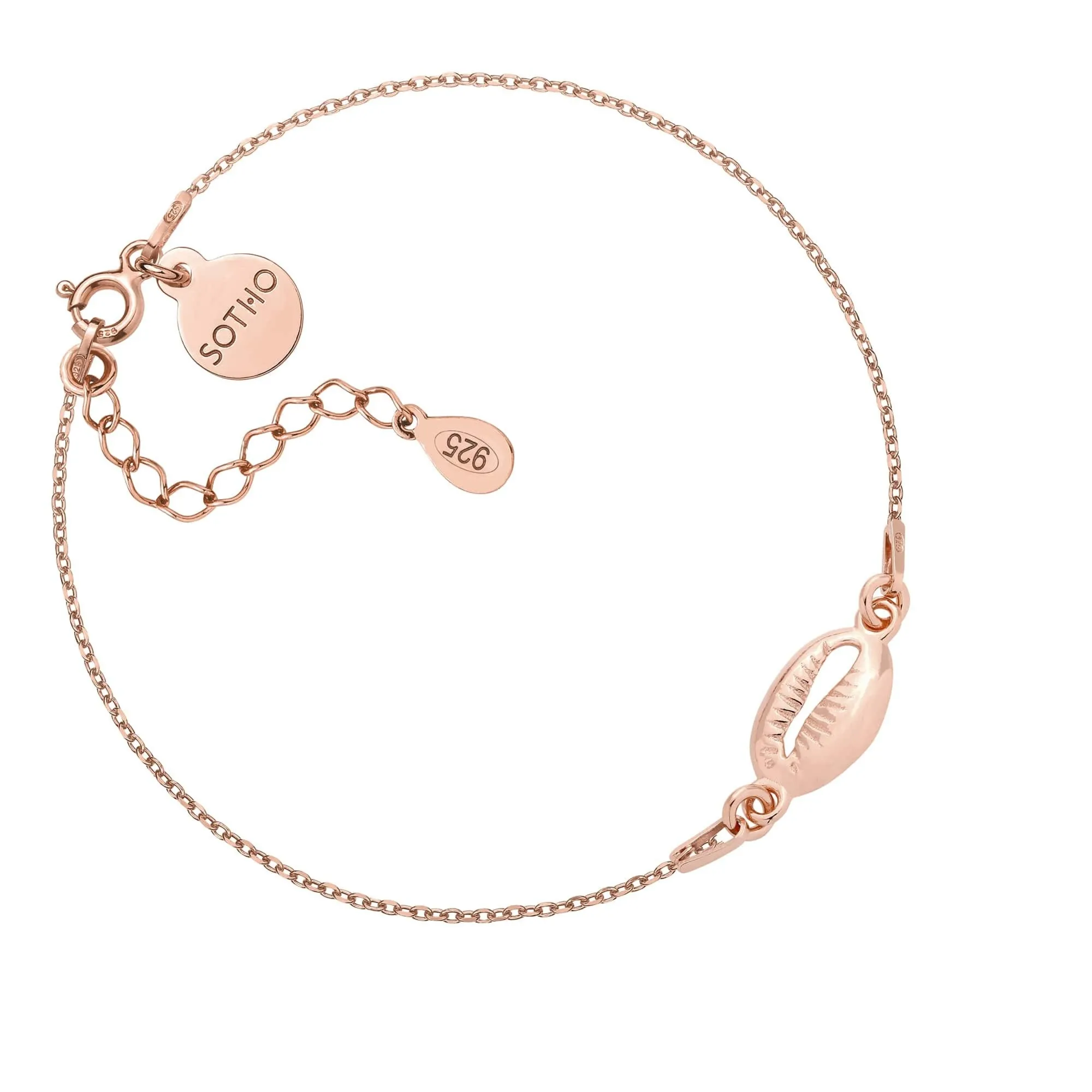 Bransoletka z różowego złota z  muszelką