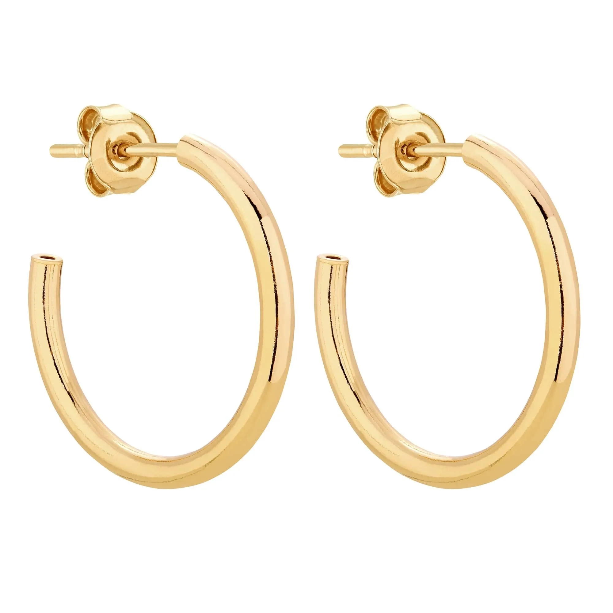 Złote półokrągłe kolczyki XL