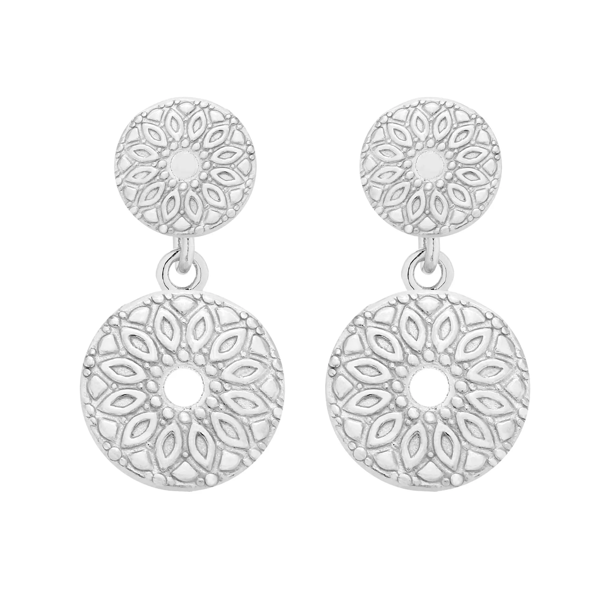 Srebrne kolczyki z medalionami